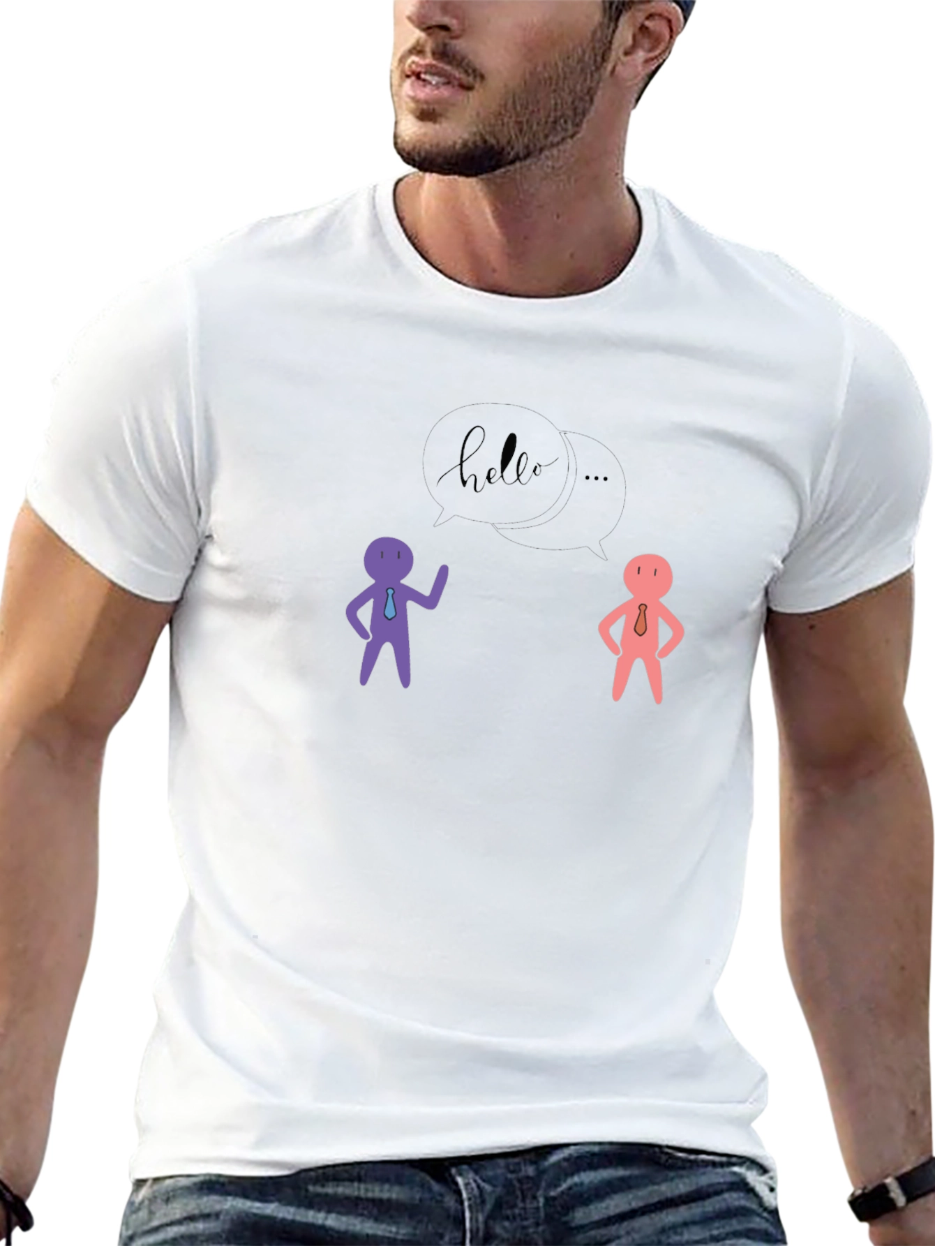 Hello People Black Graphic Tee