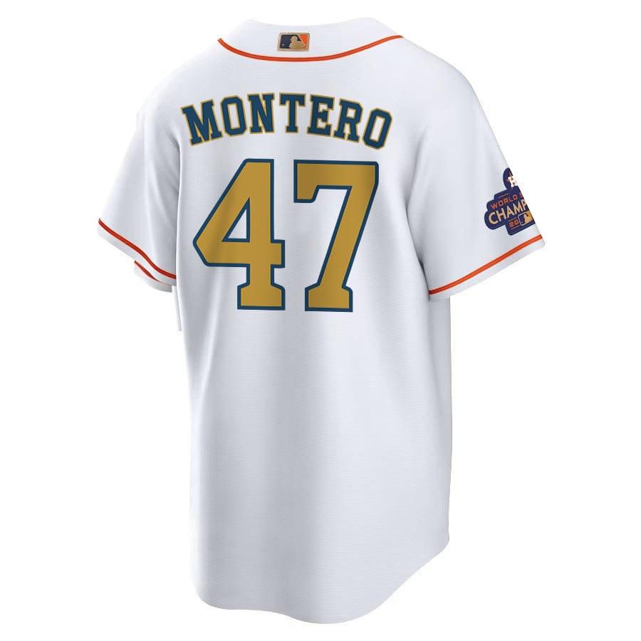 Rafael Montero 47 Houston Astros 2023 Men Jersey - White/Gold