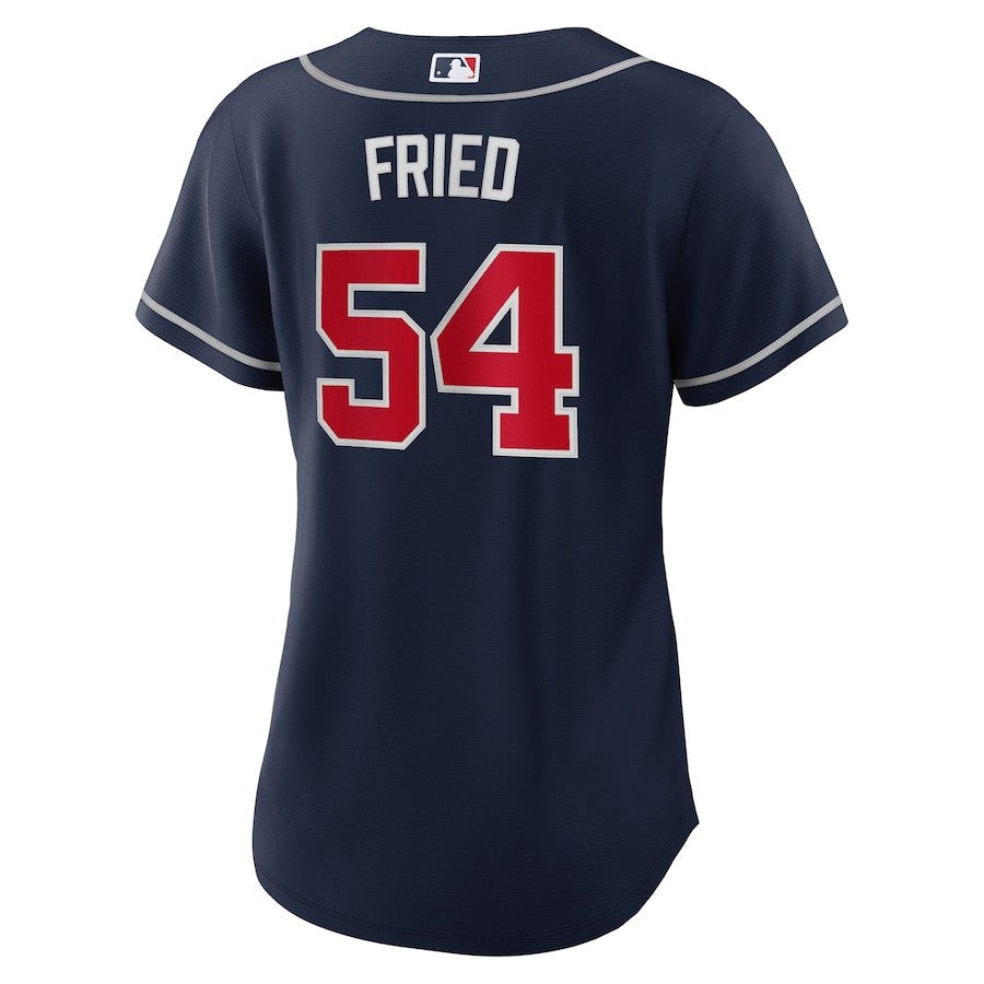 Max Fried 54 Atlanta Braves Women's Alternate Player Jersey - Navy