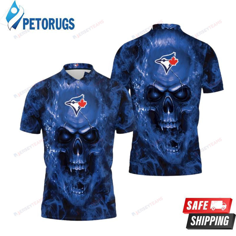 Toronto Blue Jays Skull Printed Polo Shirt