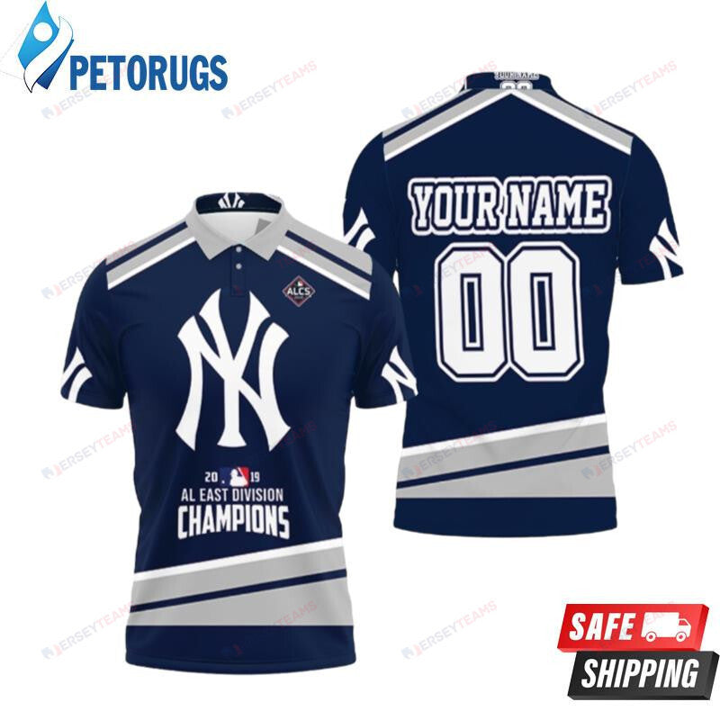 New York Yankees Al East Division Champions Custom Name & Number Printed Polo Shirt