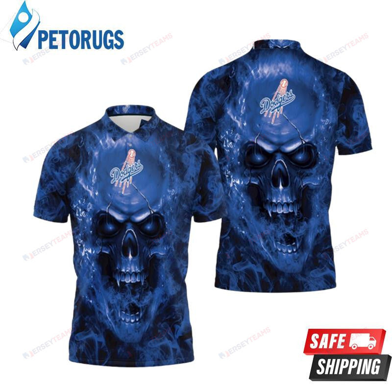 Los Angeles Dodgers Skull Printed Polo Shirt