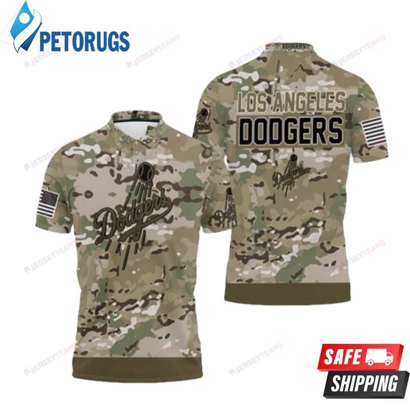Los Angeles Dodgers Camouflage Veteran Printed Polo Shirt