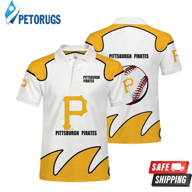 Pittsburgh Pirates Yellow And White Printed Polo Shirt