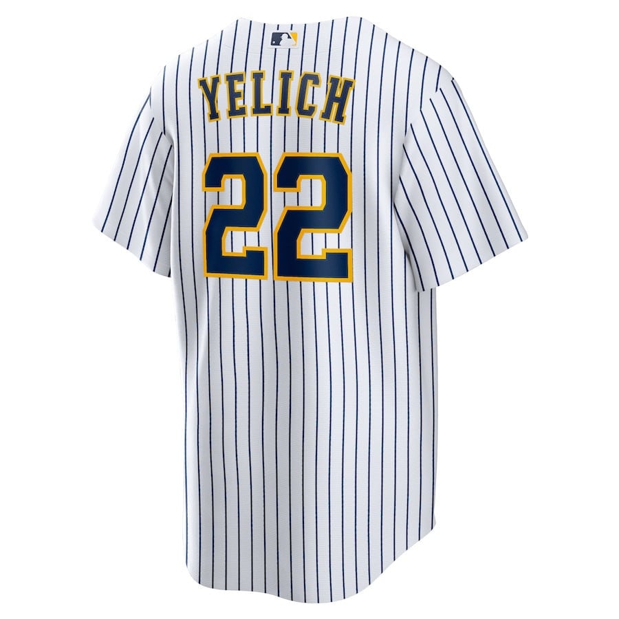 Christian Yelich 22 Milwaukee Brewers Alternate Player Men Jersey - White