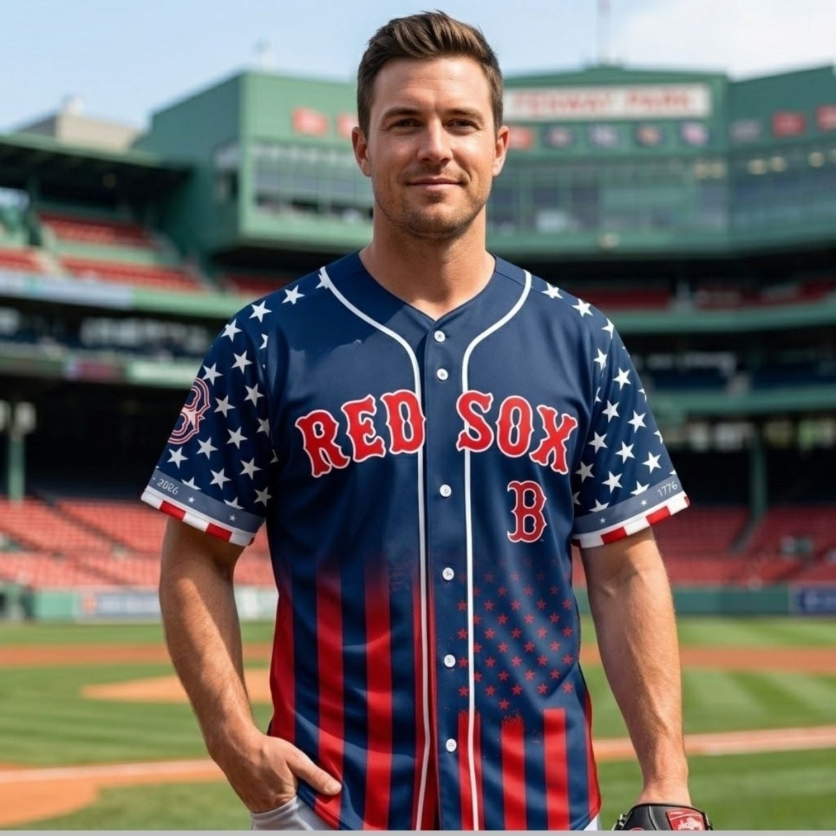 Boston Red Sox 250th Anniversary of the United States Limited Shirt 3D Baseball Jersey - Navy