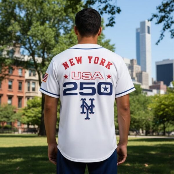 New York Mets Celebration 250th Anniversary of the United States 3D Baseball Jersey - White