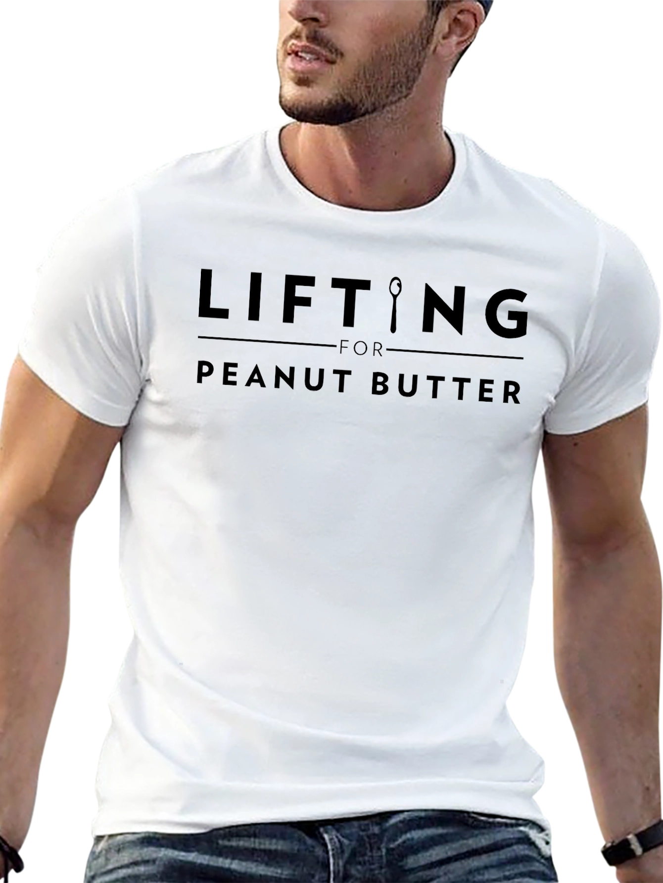 Lifting For Peanut Butter Funny Black T-Shirt