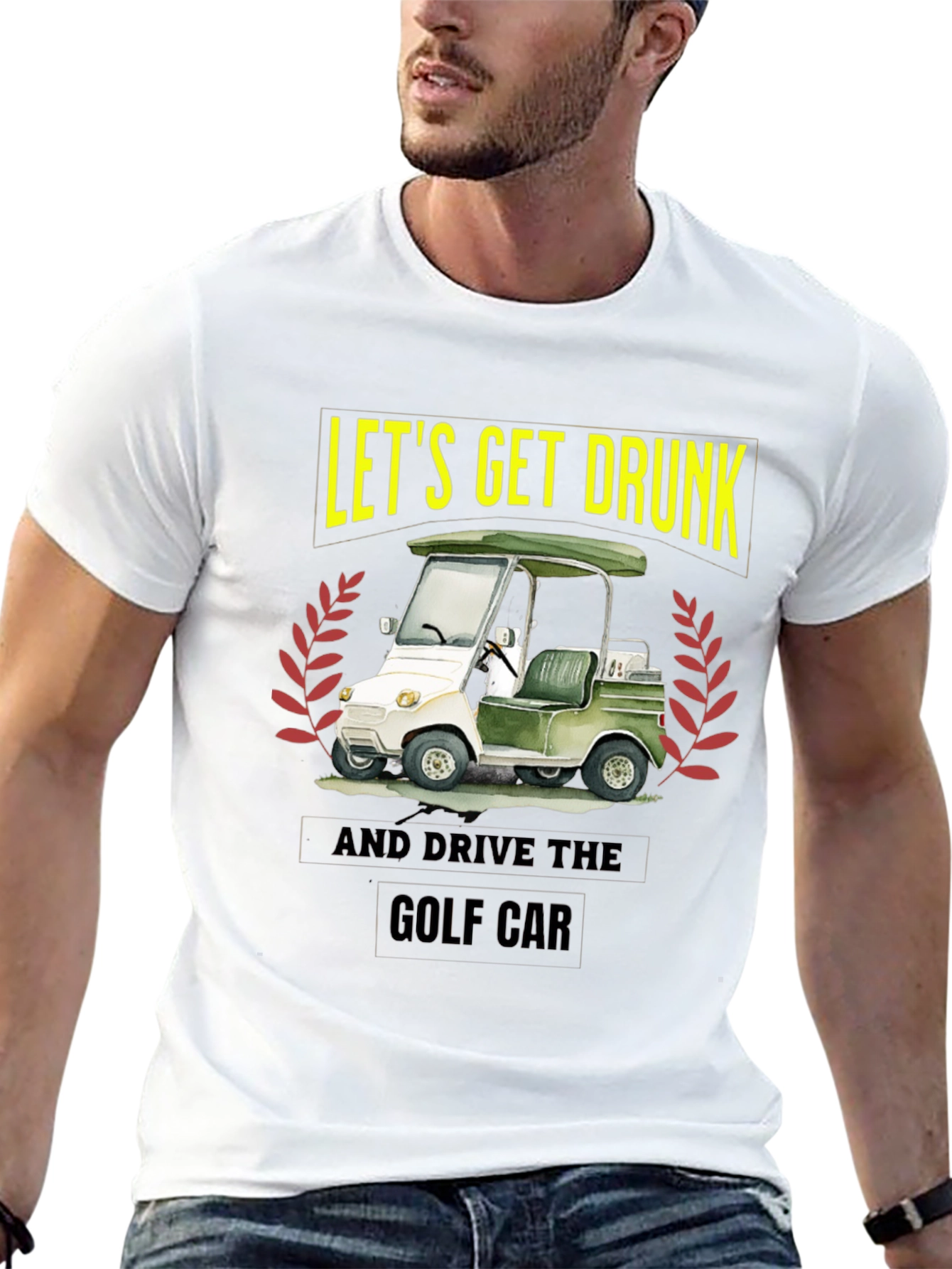 Lets Get Drunk & Drive Golf Car Black T-Shirt