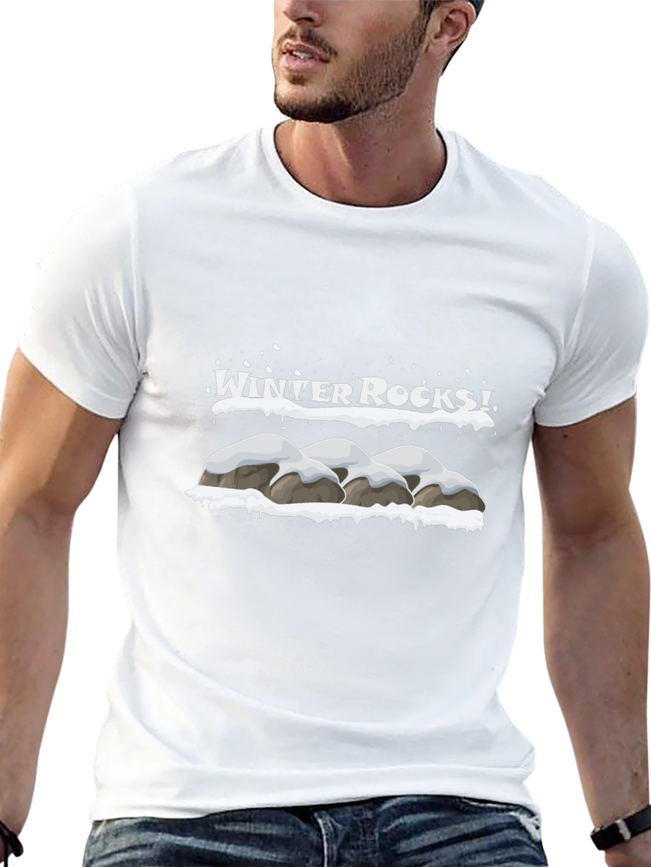 Winter Rocks Graphic T-Shirt - Black