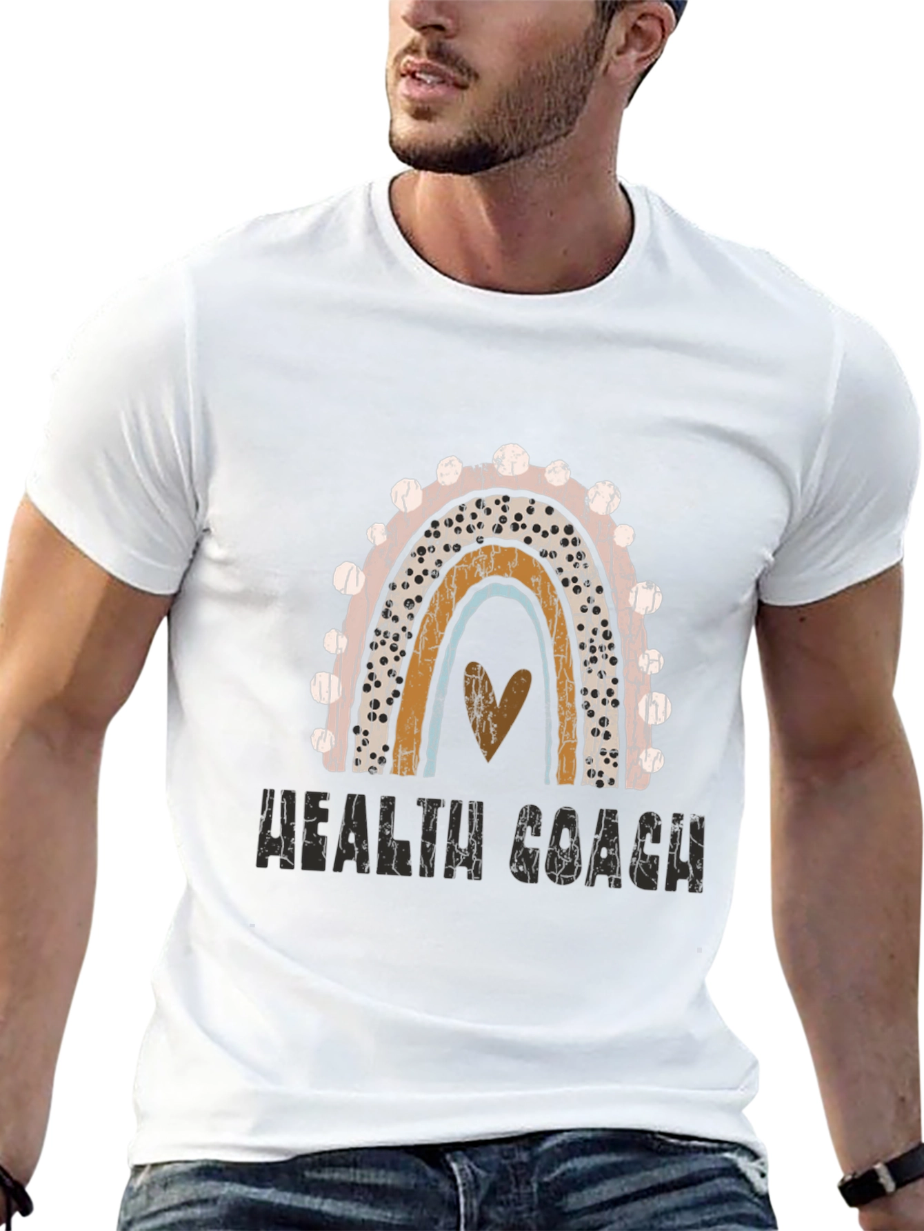 Health Coach Rainbow Graphic Tee