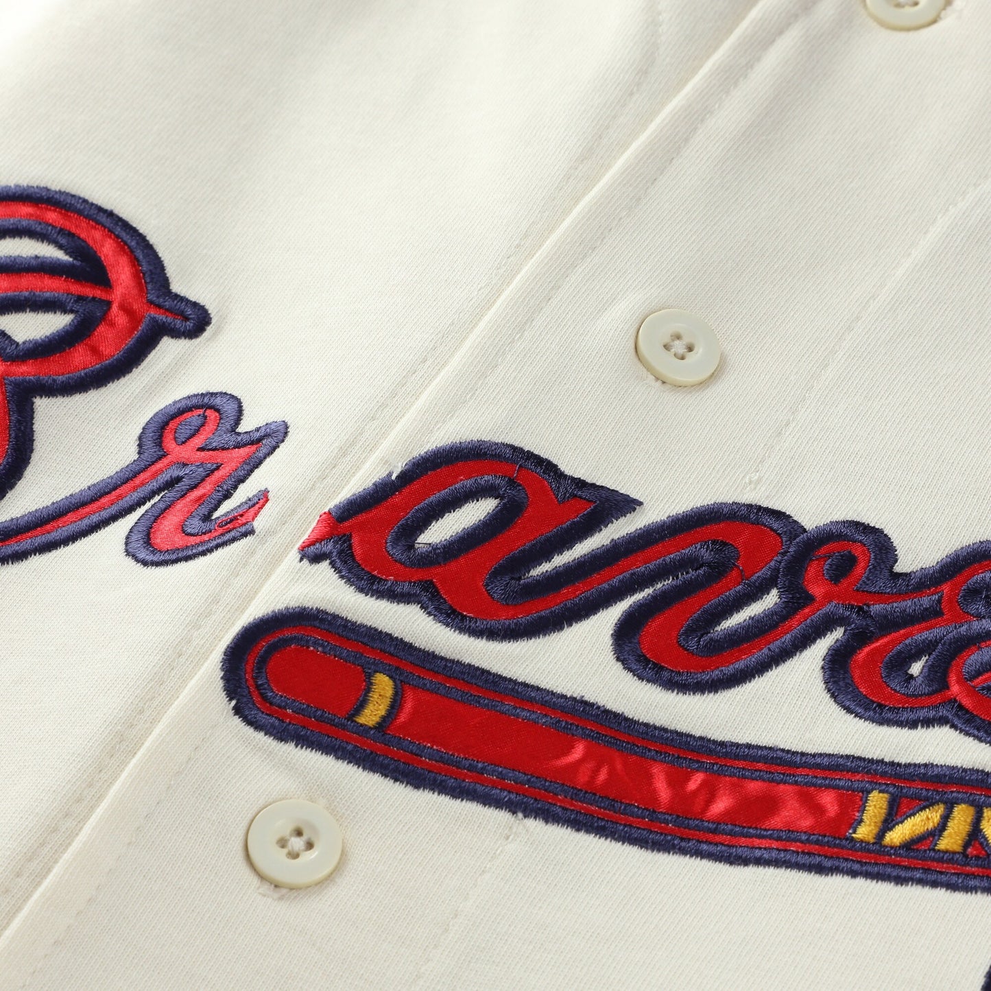 Atlanta Braves Profile Big & Tall Two-Color Fashion Jersey - Cream/Navy