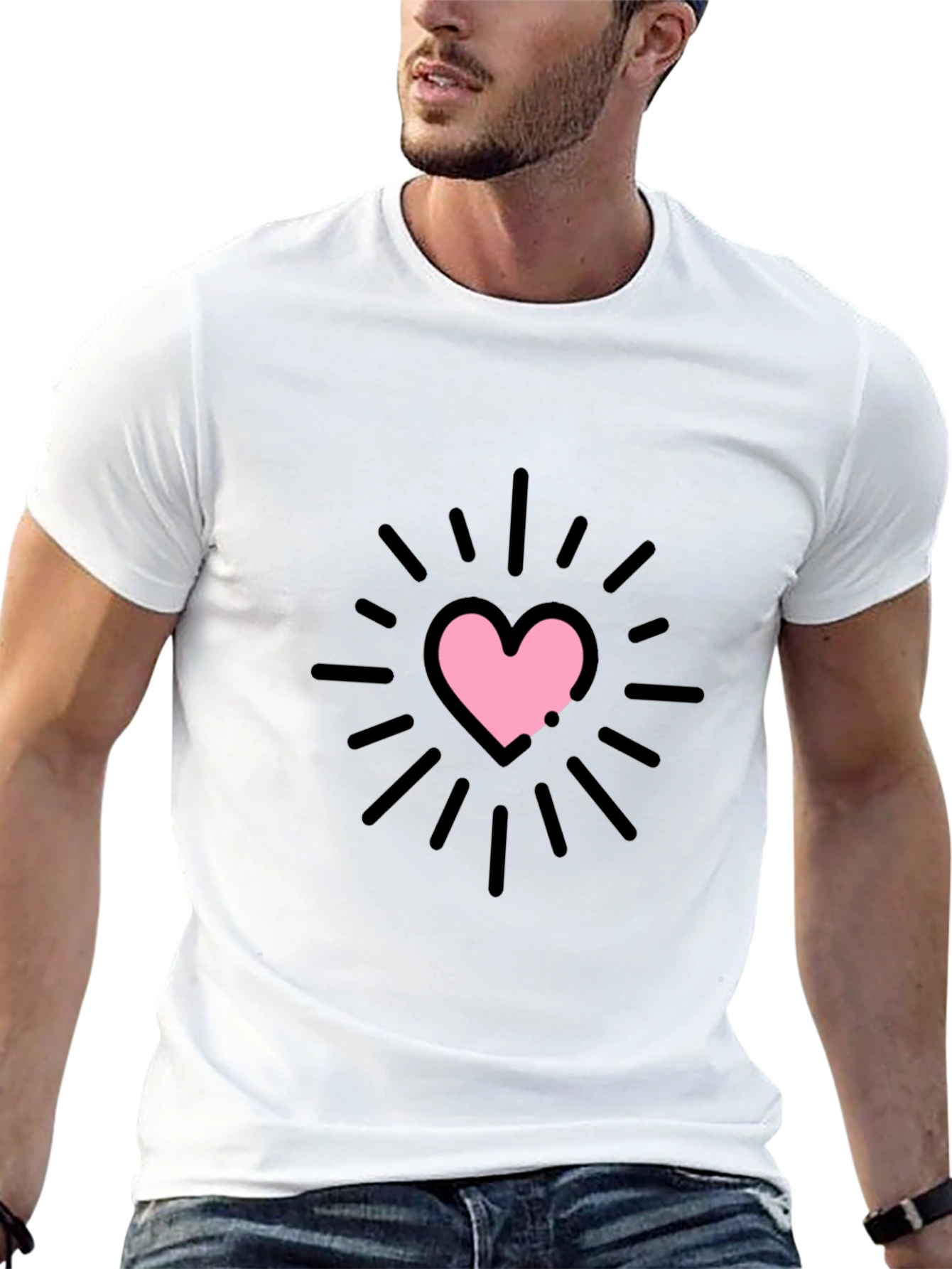 Heart Burst Graphic Tee - Black Unisex T-Shirt