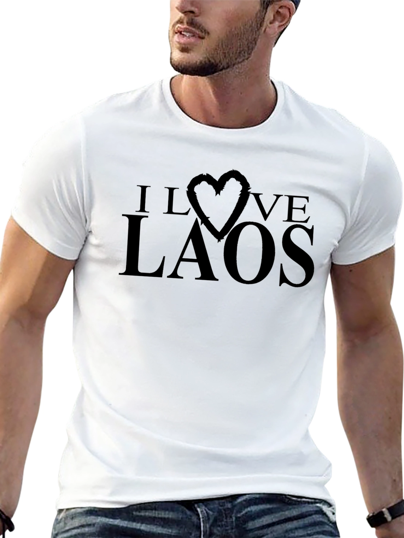 I Love Laos T-Shirt - Graphic Heart Tee