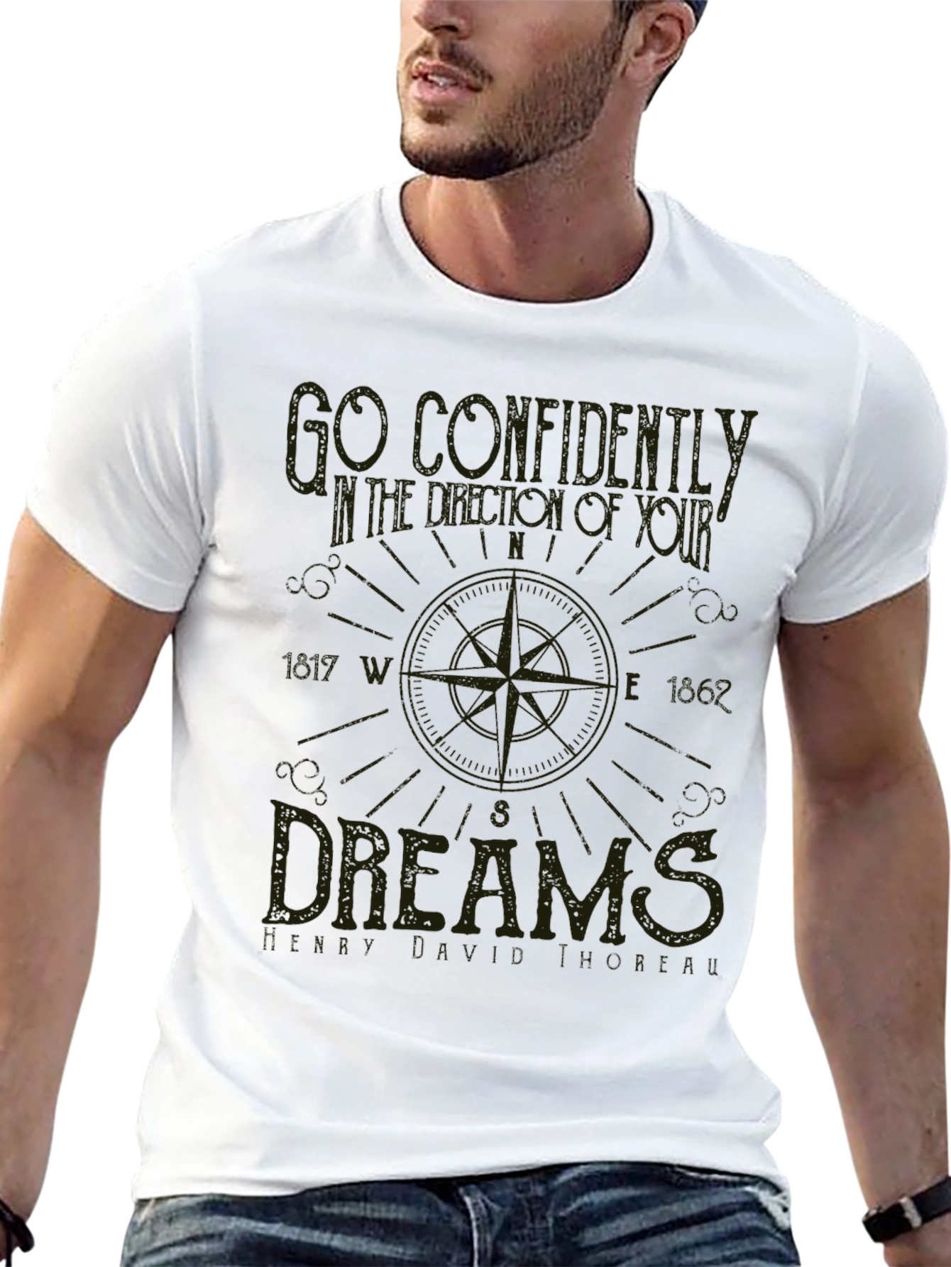 Compass Dreams Graphic Tee - Unisex Black T-Shirt
