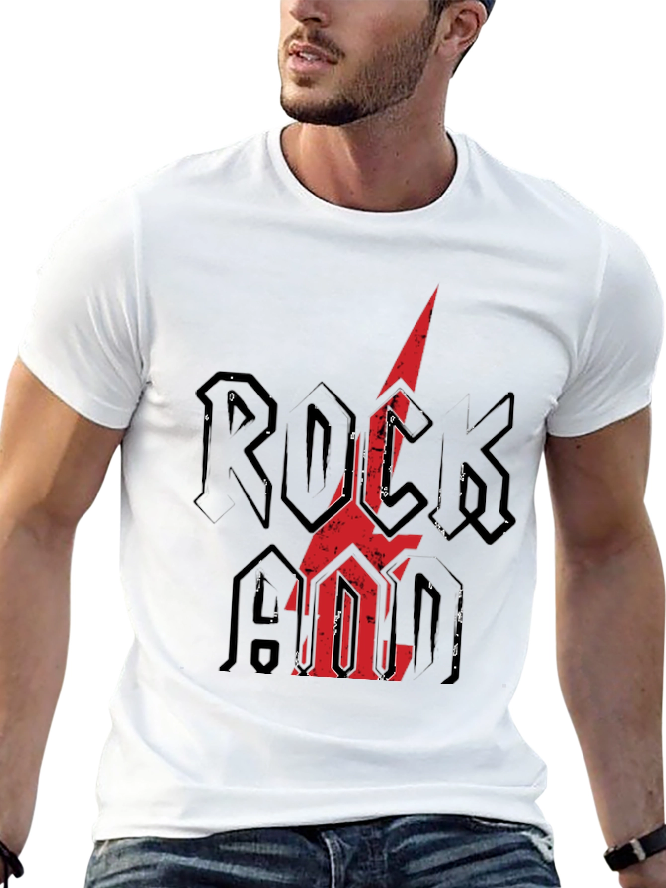 Rock N Roll Graphic Tee - Distressed Print