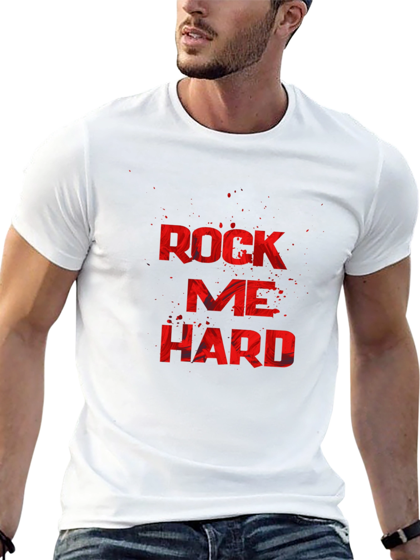 Rock Me Hard Black Graphic T-Shirt