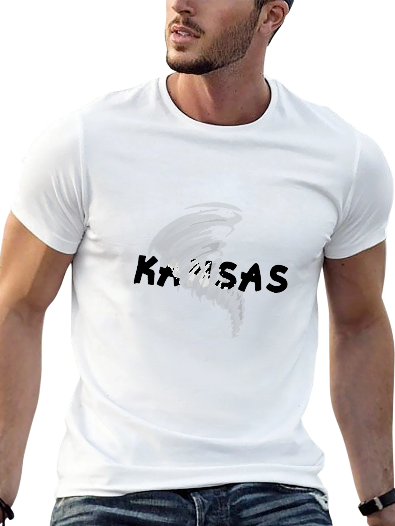 Kansas Tornado Graphic Print Tee - Black