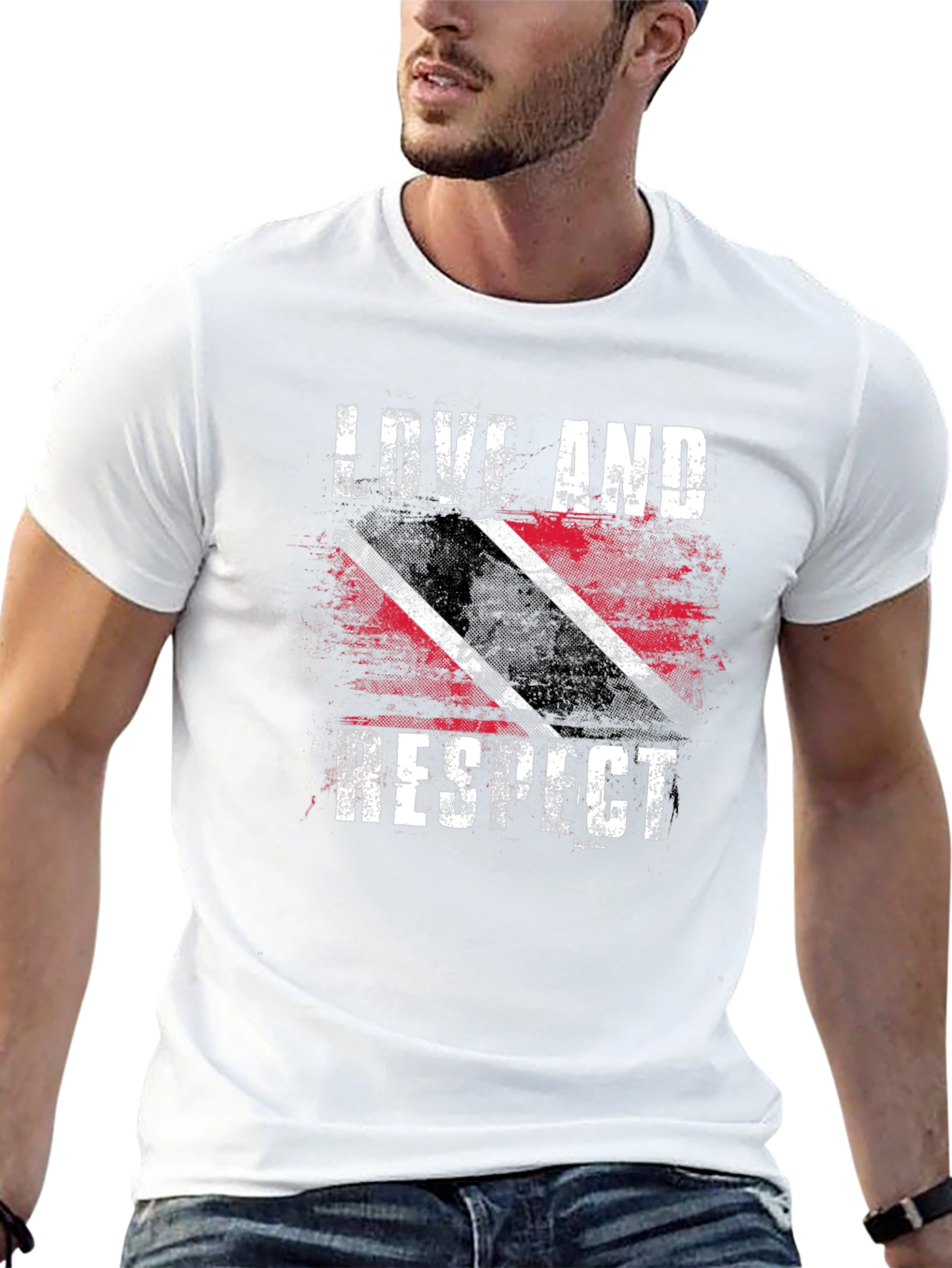 Love And Respect Trinidad Flag Graphic T-Shirt