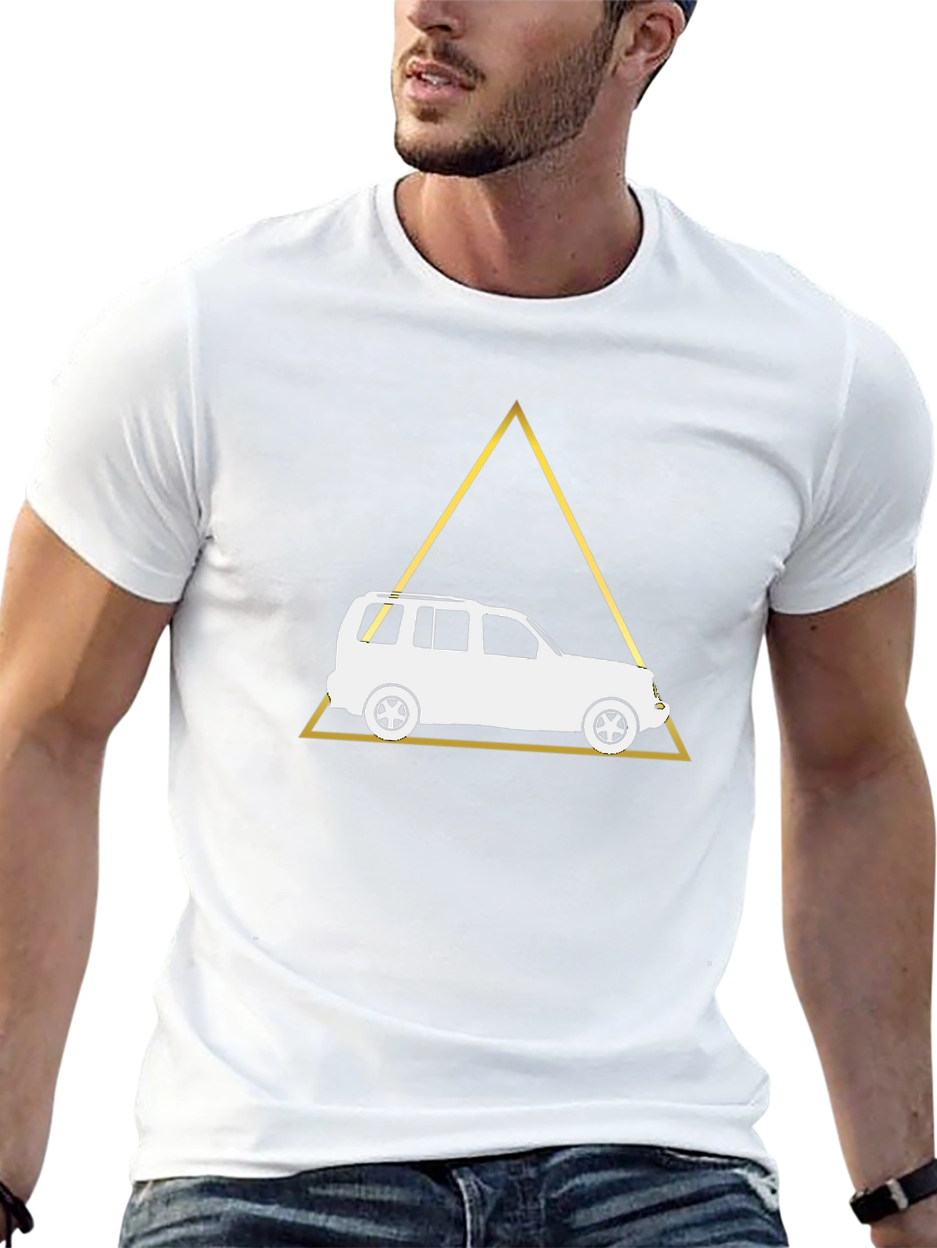 Geometric Car T-Shirt - Black