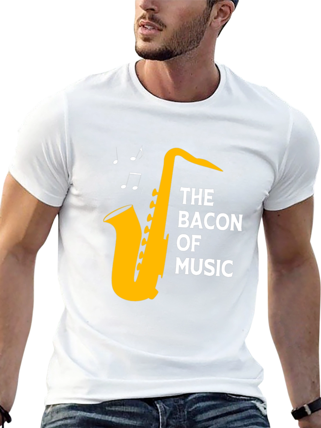 The Bacon of Music Saxophone T-Shirt - Black