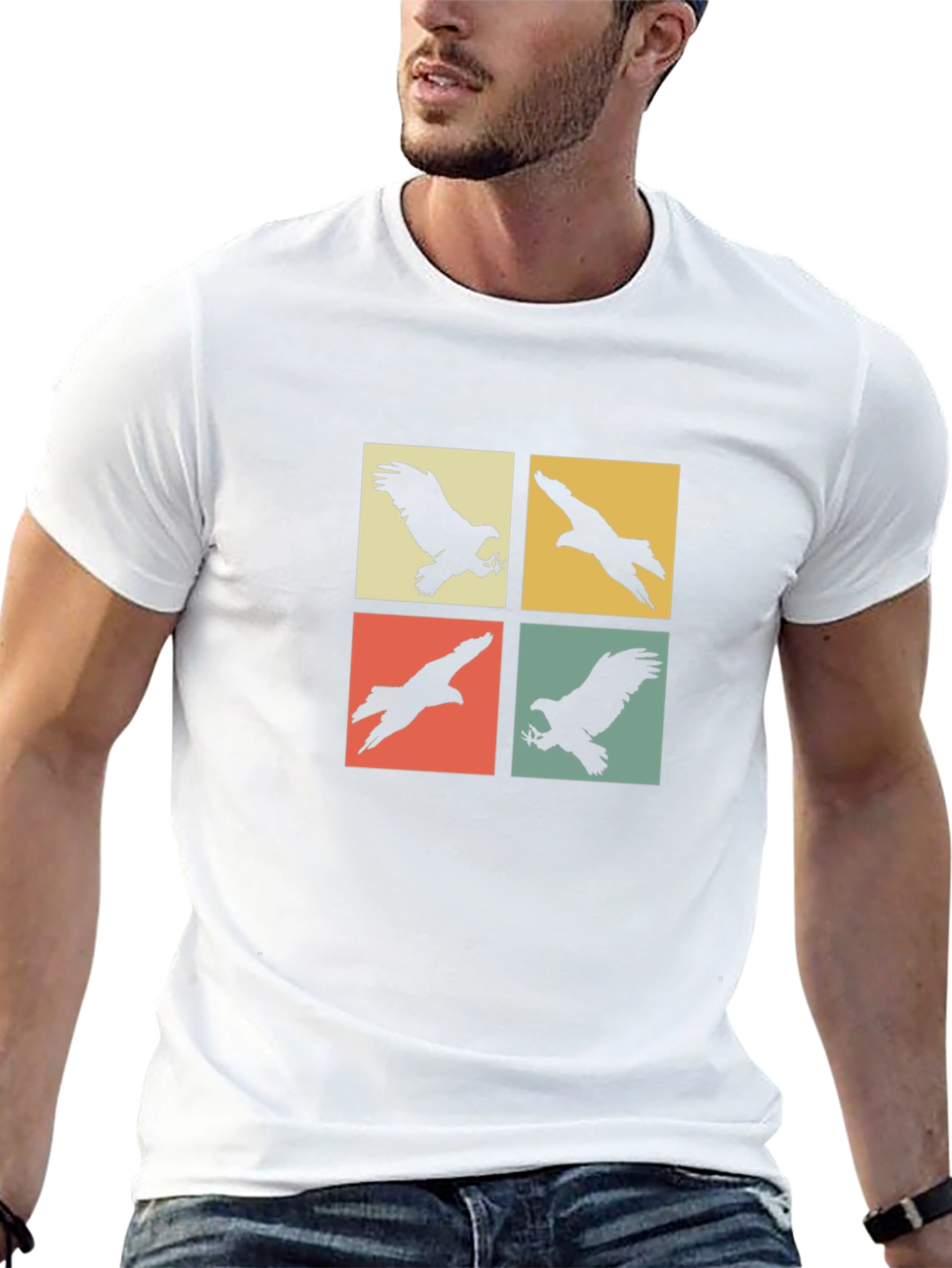 Retro Eagle Silhouette Graphic T-Shirt