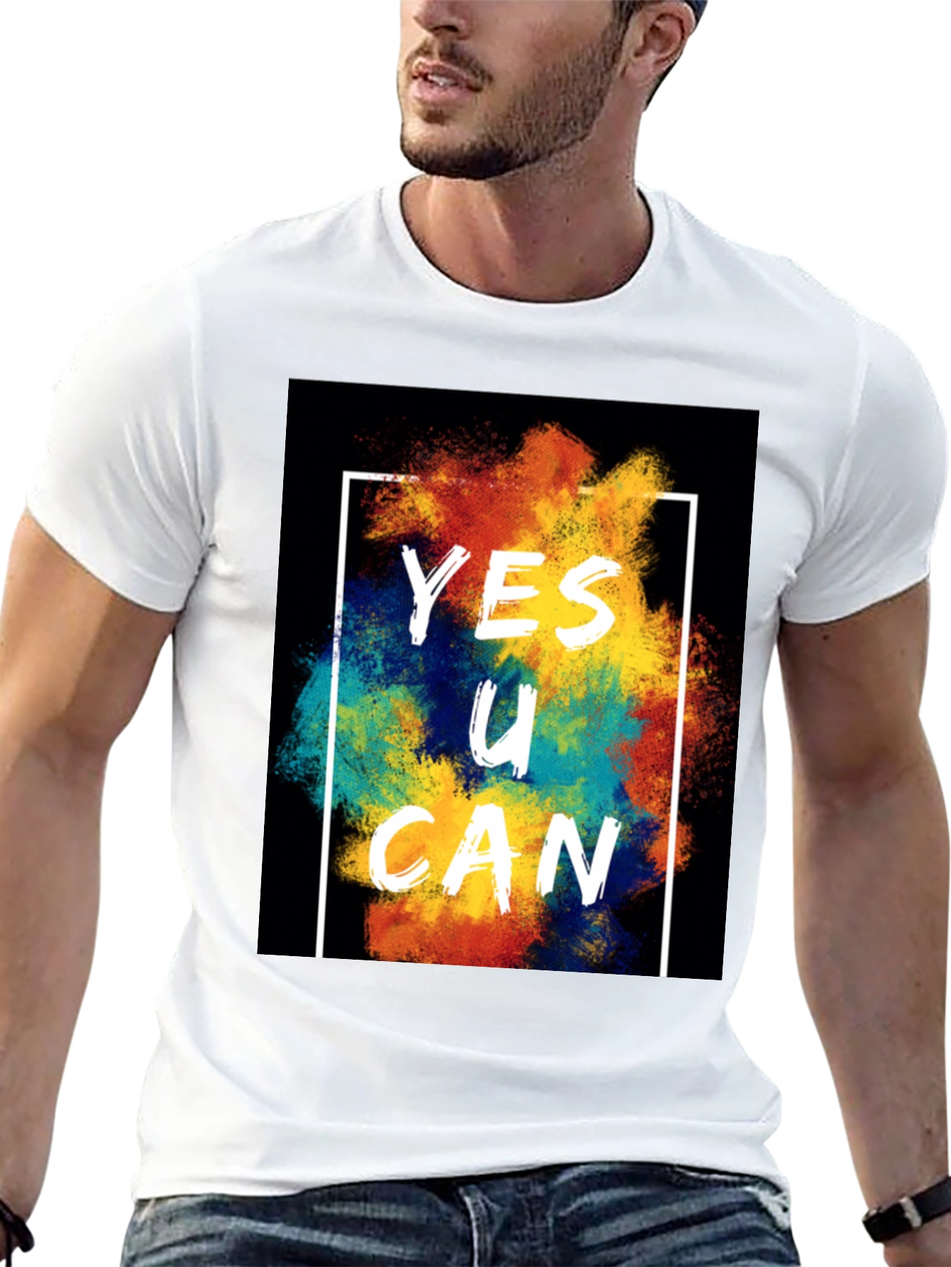 Yes U Can Graphic Tee - Motivational T-Shirt