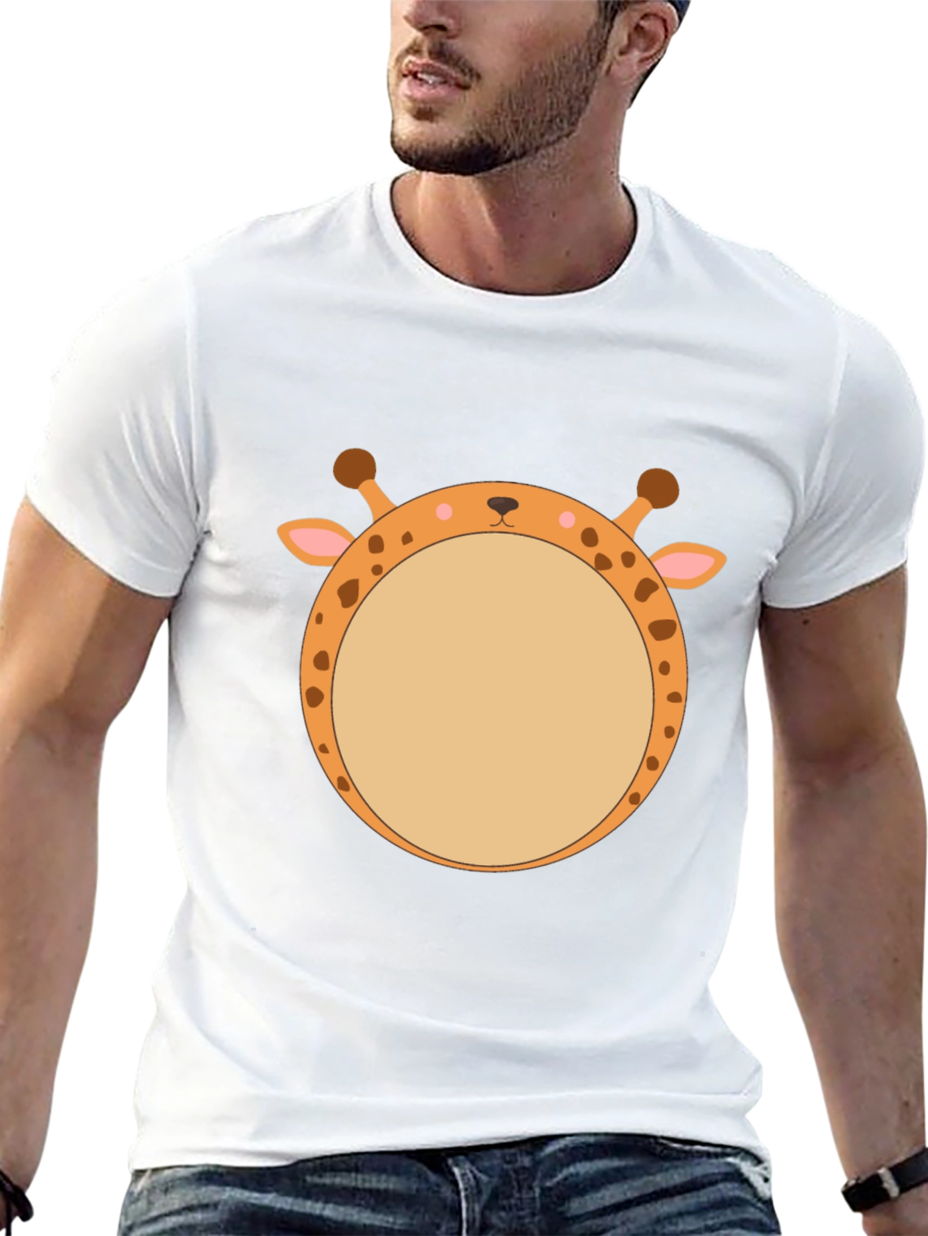 Giraffe Face T-Shirt - Unique Animal Graphic Tee