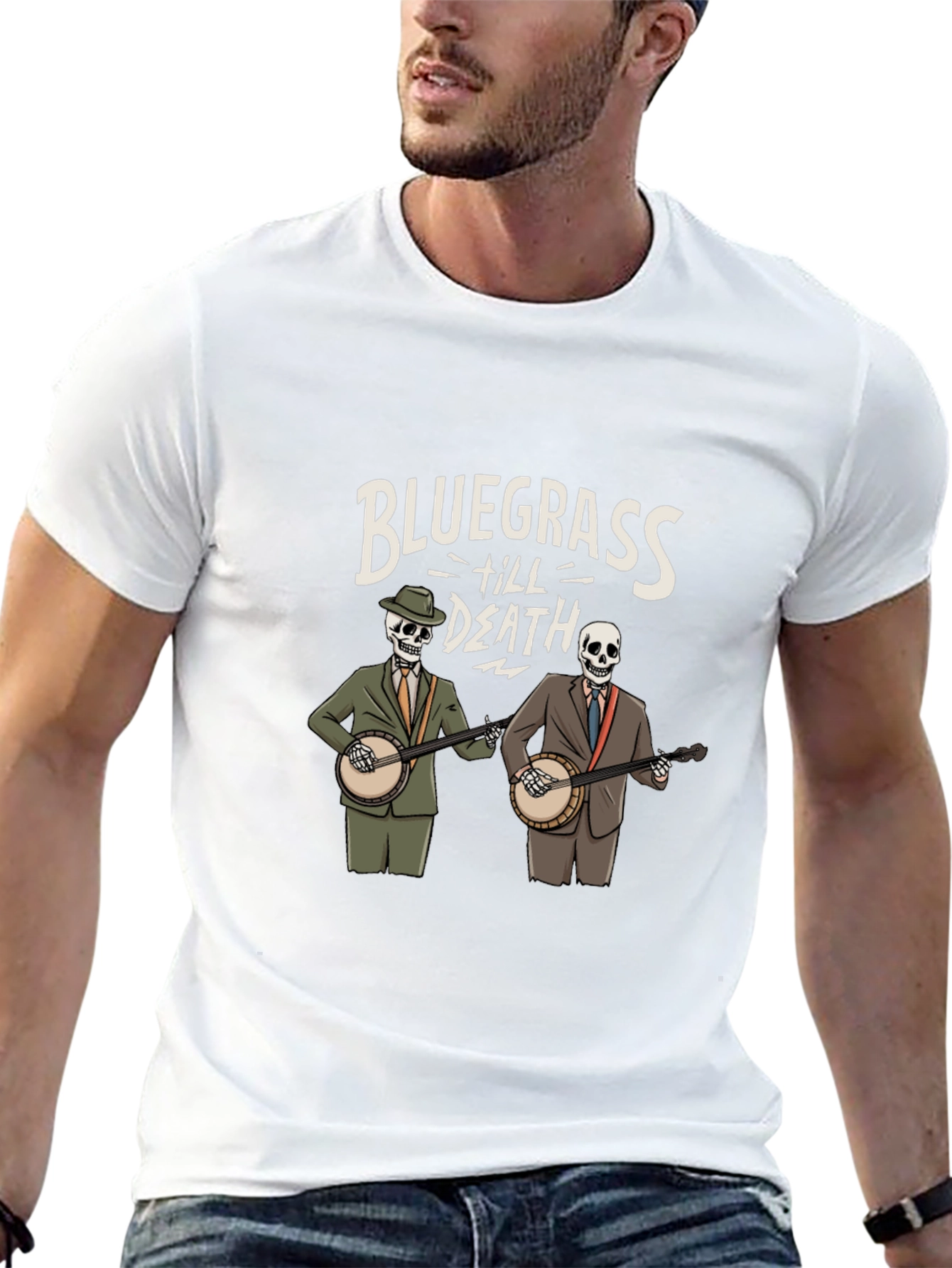 Bluegrass Til Death Skeleton Band T-Shirt