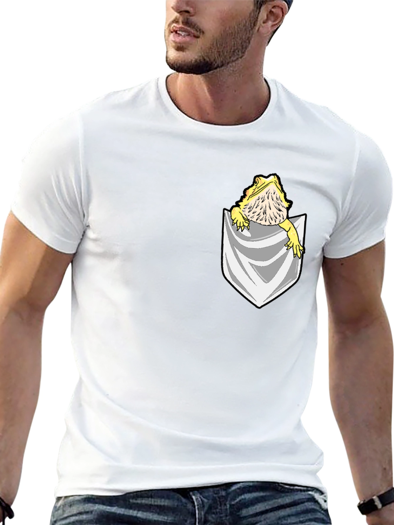 Bearded Dragon Pocket T-Shirt - Unique Pet Lover Tee