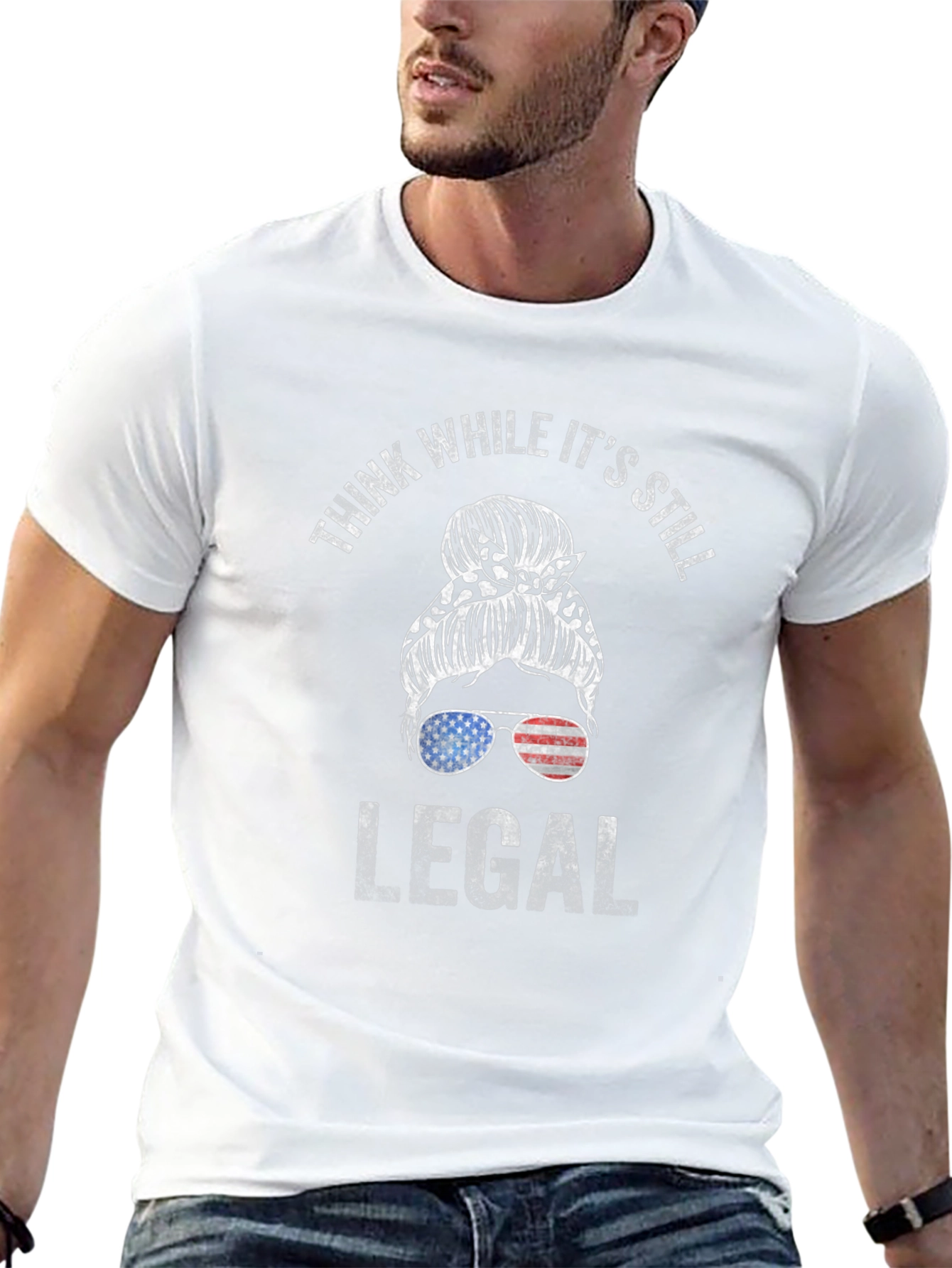 Think While Its Still Legal Messy Bun T-Shirt