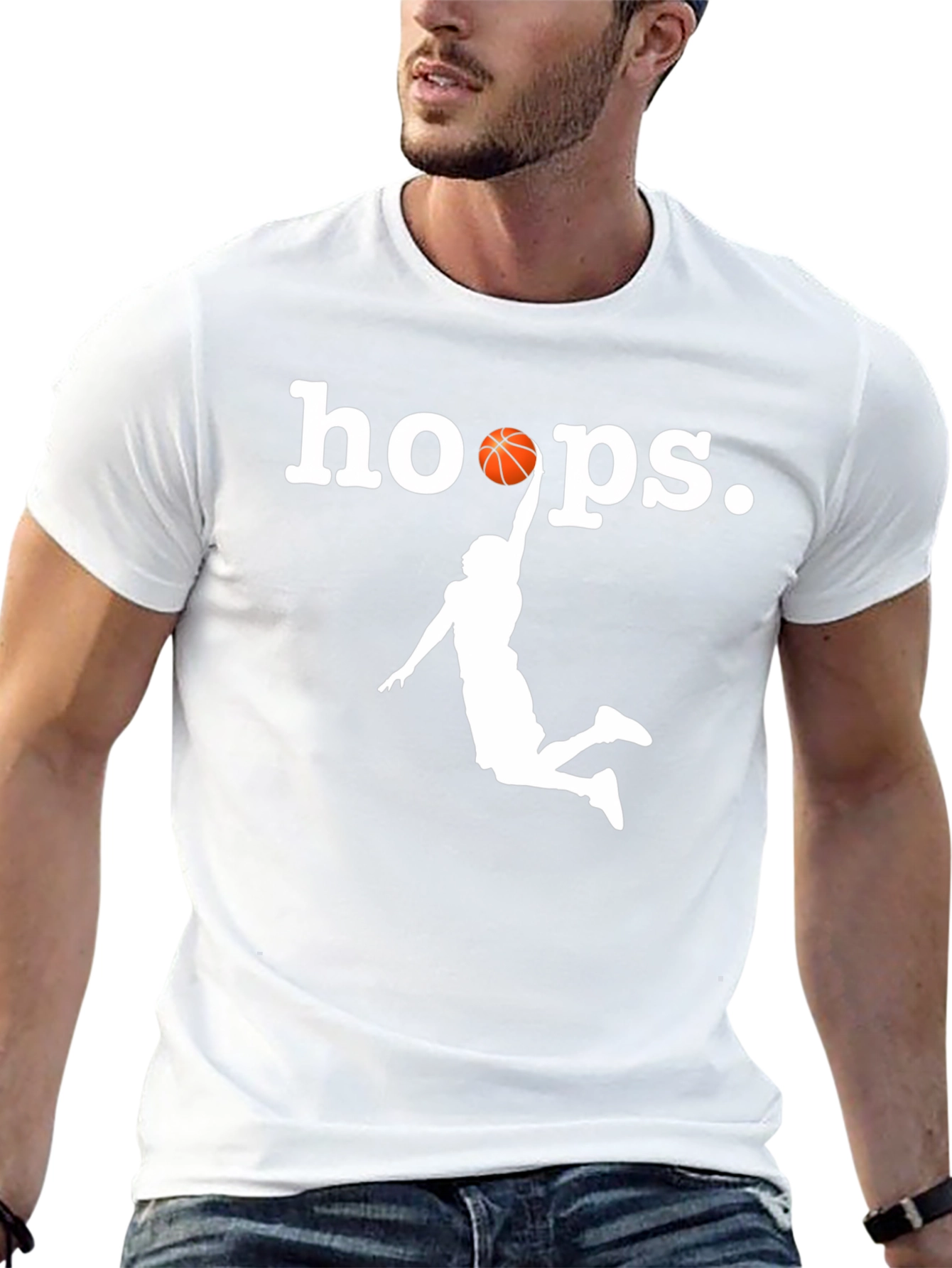 Hoops Graphic T-Shirt - Black Basketball Tee