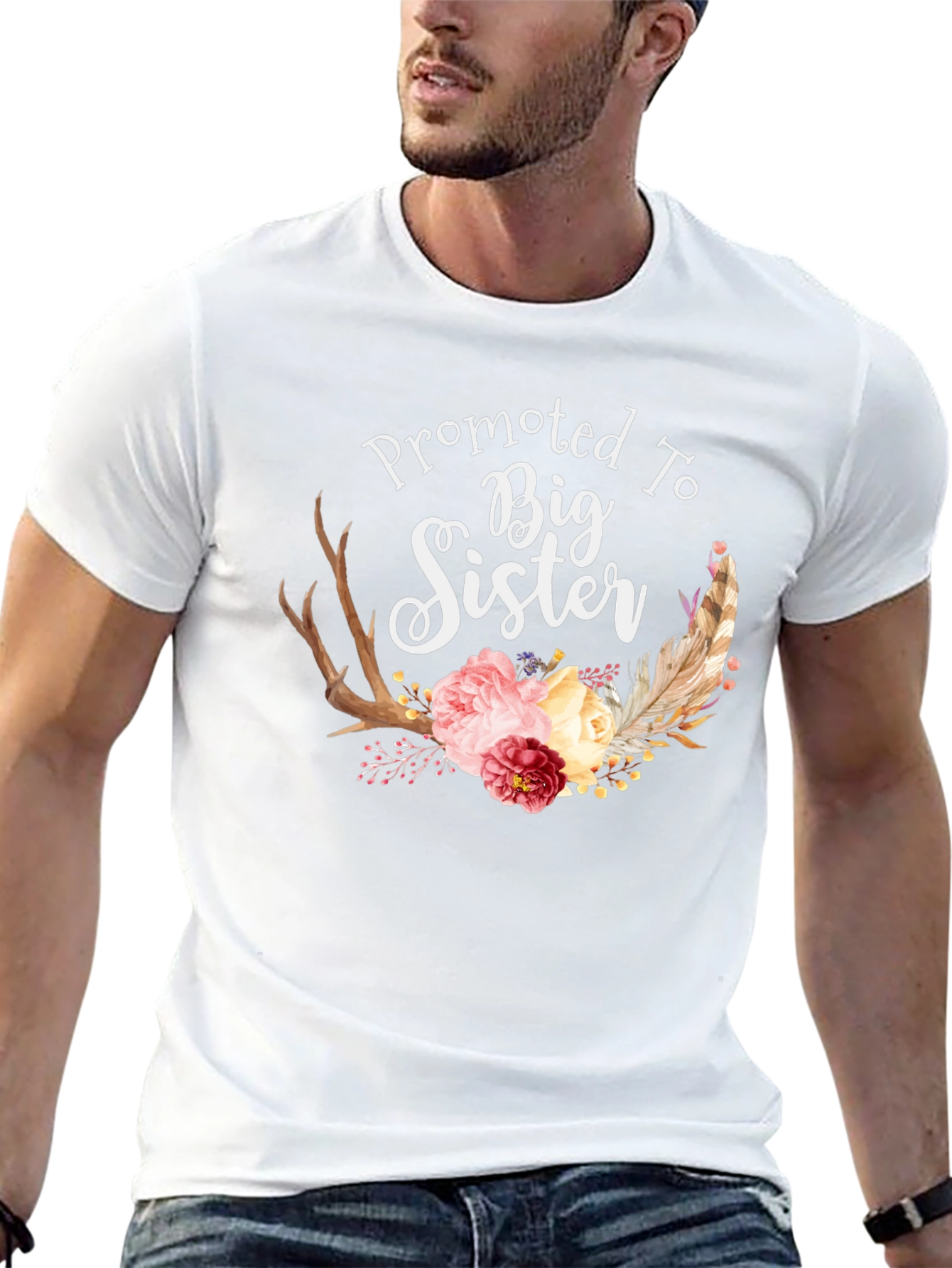 Promoted To Big Sister Floral T-Shirt