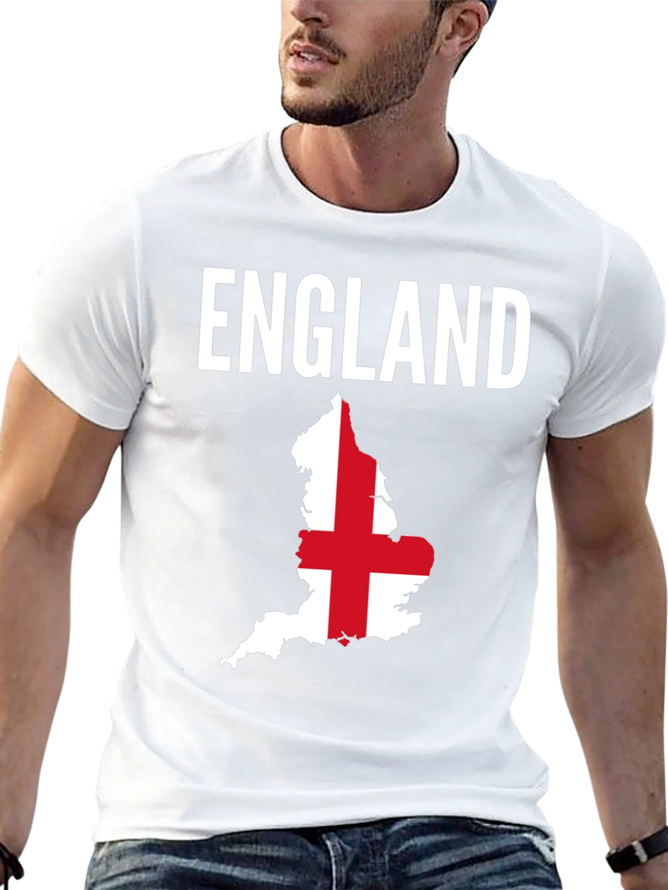 England Flag Map Graphic T-Shirt