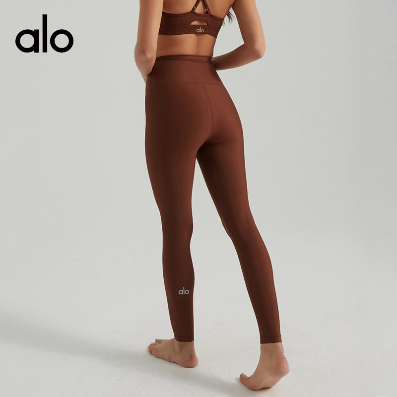 Aloyoga Bare Sensual Pearl Shine High-Intensity Cross-Body High-Waist Yoga Pants Sports Set