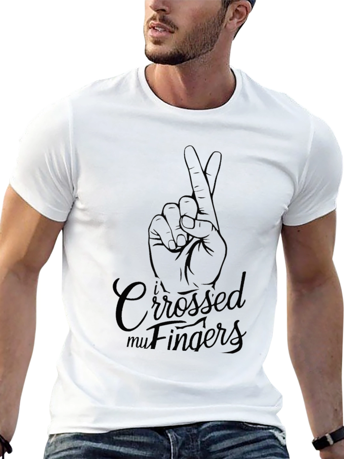 Crossed Fingers Graphic T-Shirt - Lucky Charm Tee