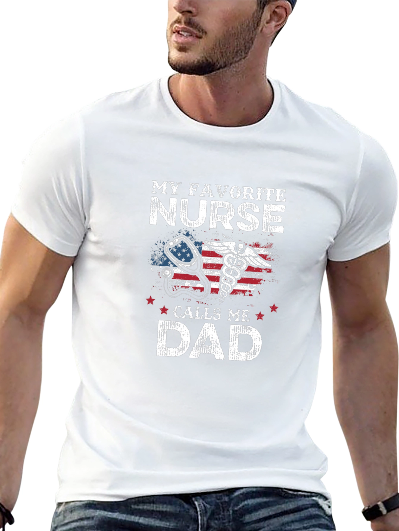 My Favorite Nurse Calls Me Dad Black T-Shirt