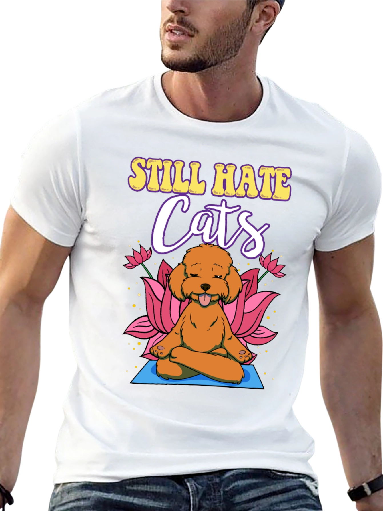 Still Hate Cats Yoga Dog T-Shirt