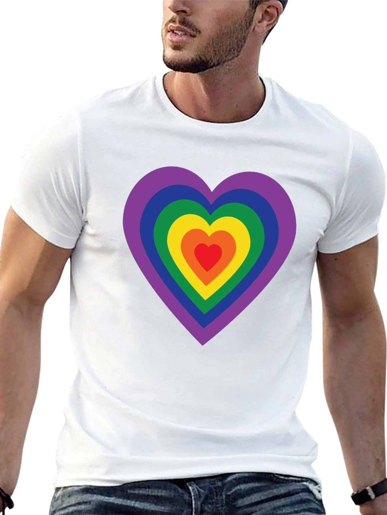 Rainbow Heart Graphic Tee - Pride Shirt