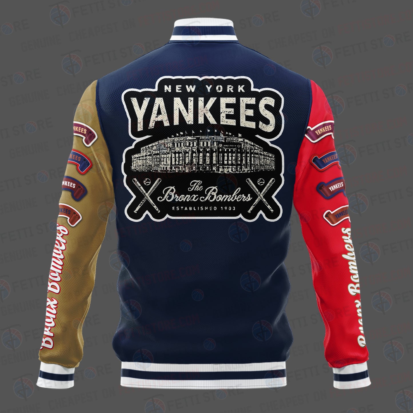 New York Yankees New Design Multi Color Varsity Jacket - All-Over-Printed Jacket