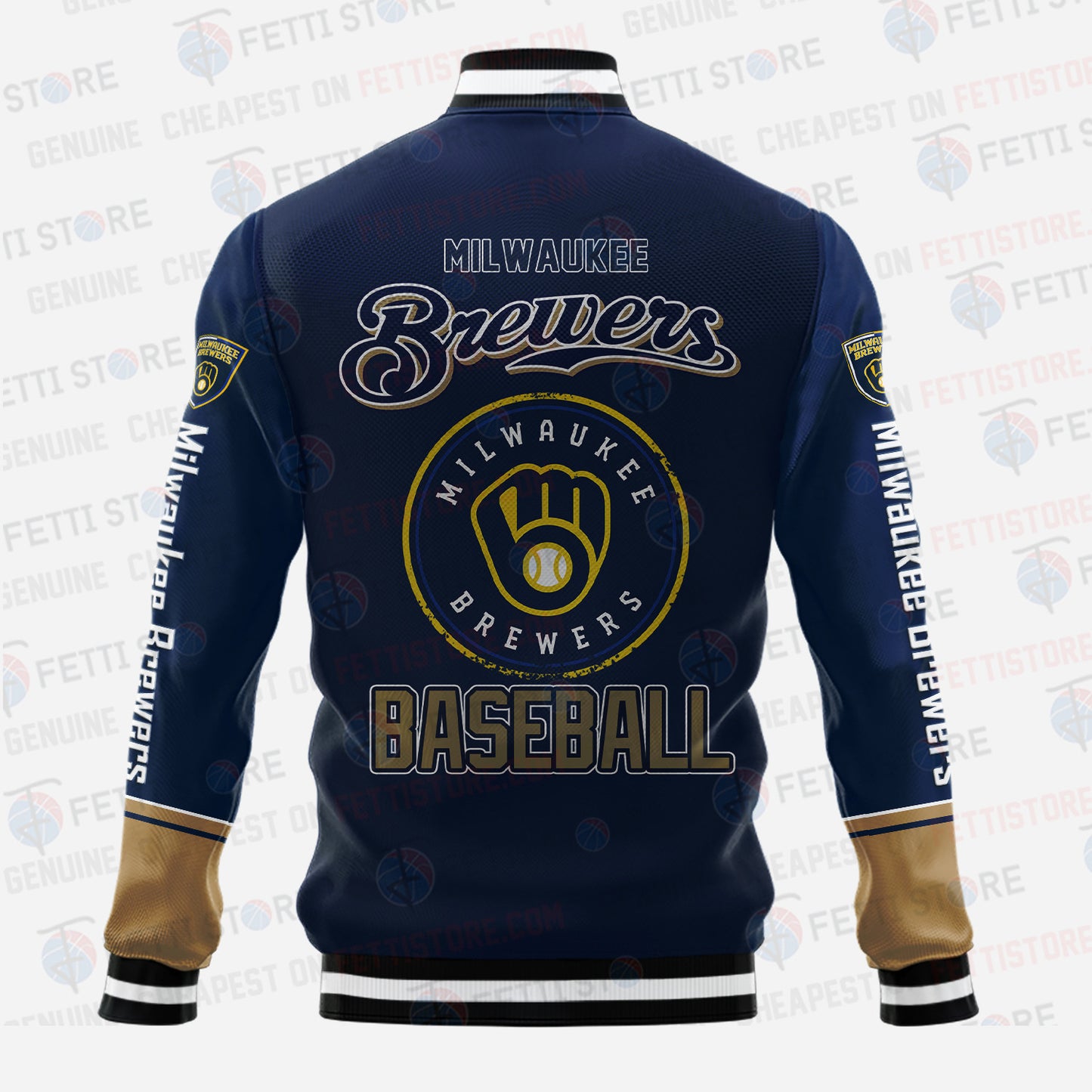 Milwaukee Brewers - Major League Baseball AOP Varsity Jacket V5 - All-Over-Printed Jacket