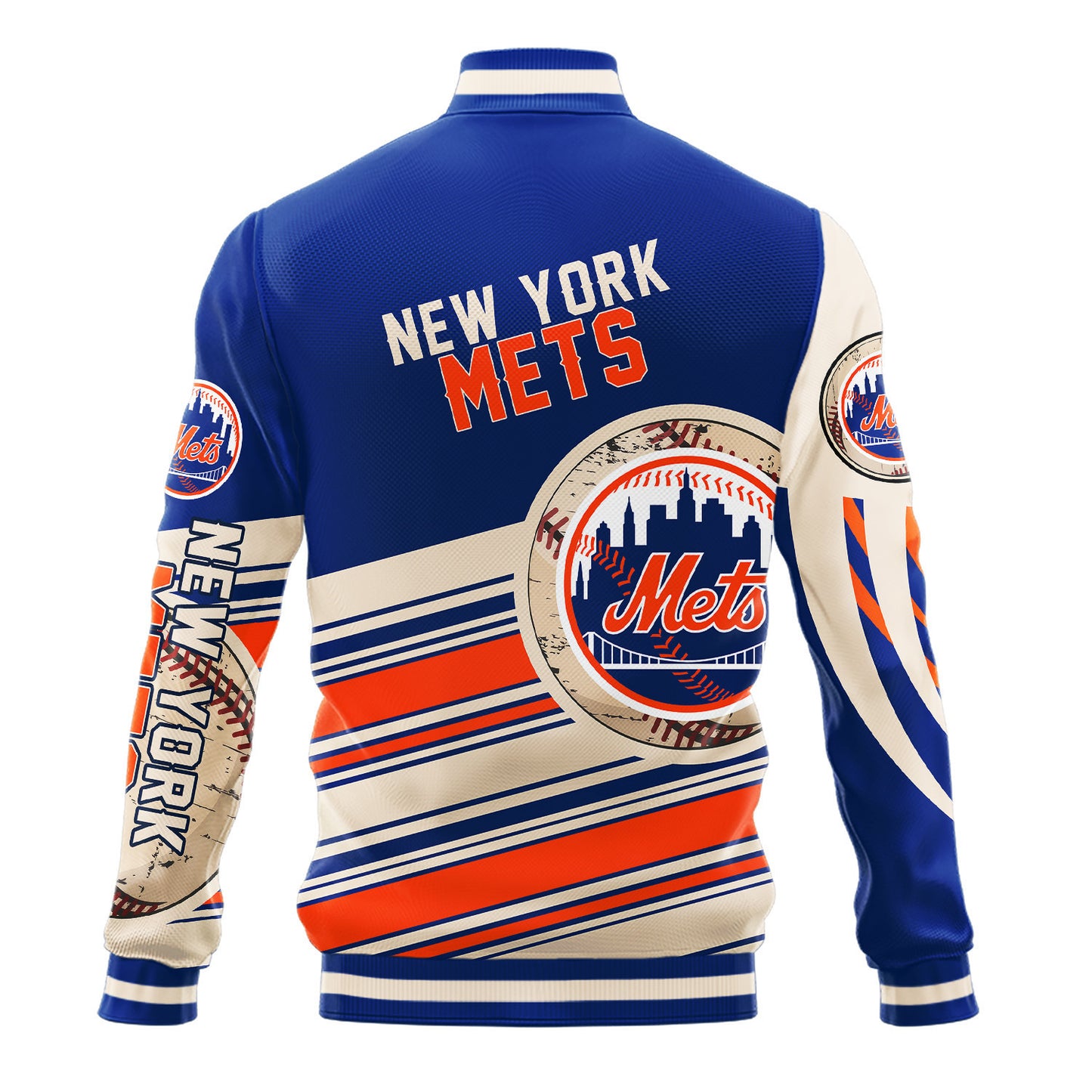 New York Mets - Major League Baseball AOP Varsity Jacket V9 - All-Over-Printed Jacket