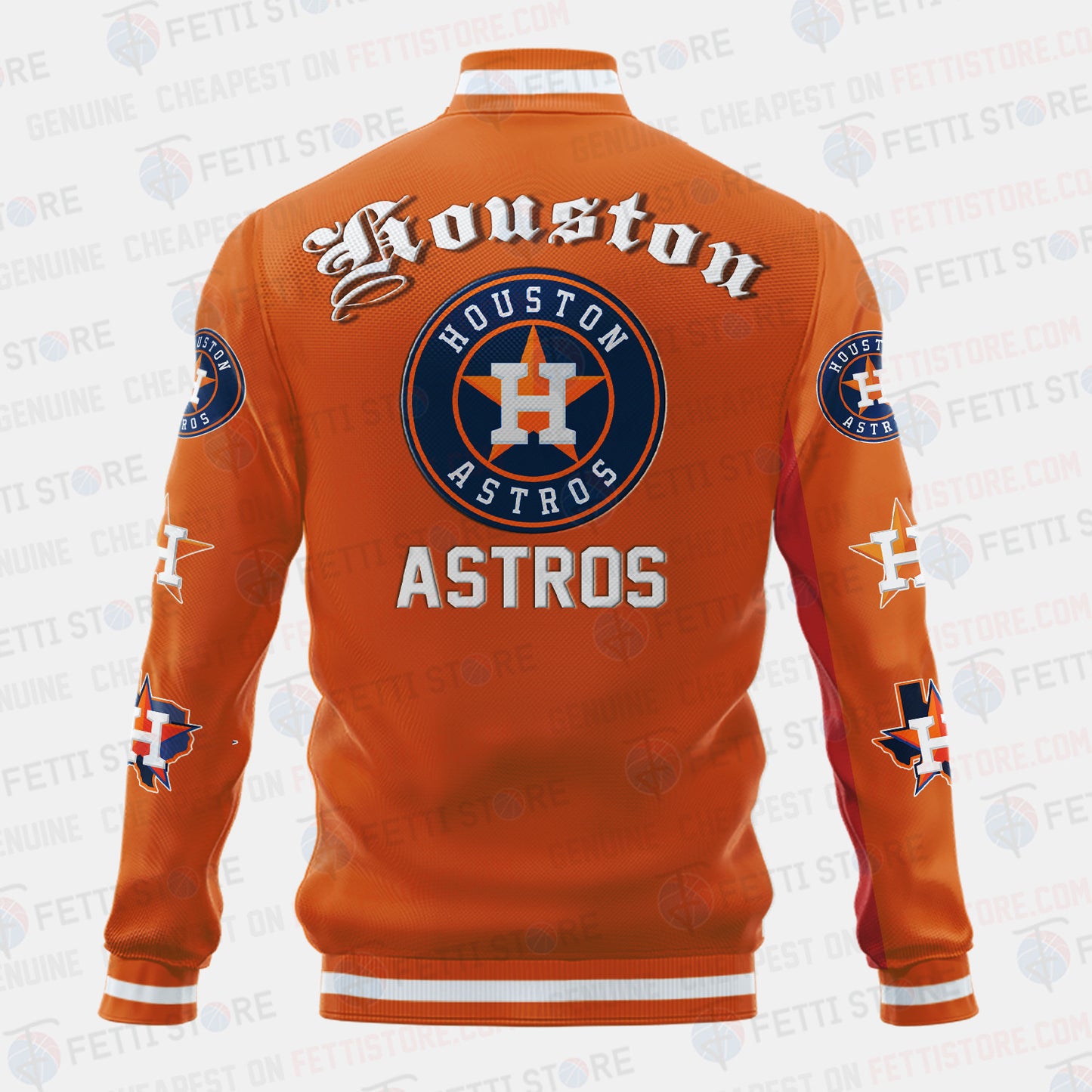 Houston Astros Symbol Vintage Design Varsity Jacket - All-Over-Printed Jacket