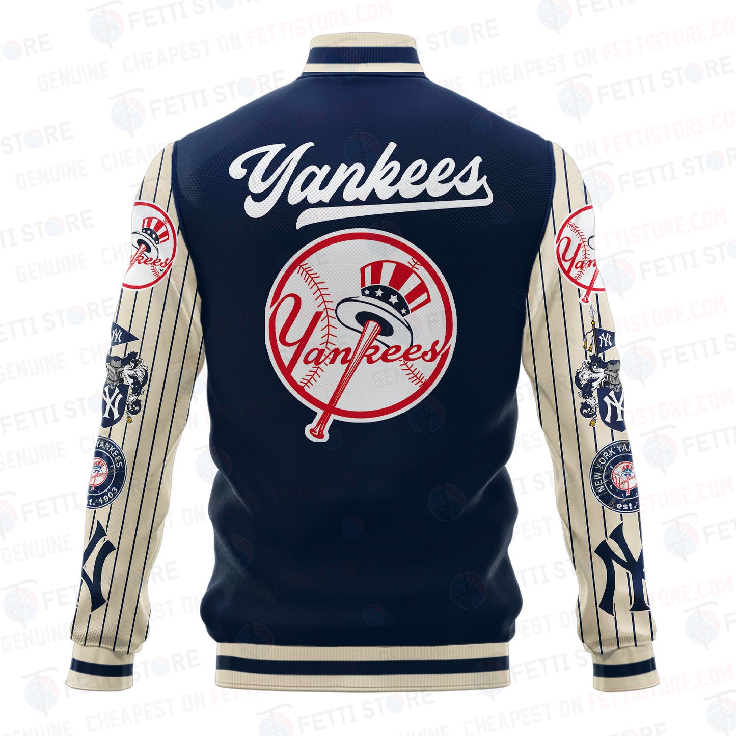 New York Yankees - Major League Baseball AOP Varsity Jacket V6 - All-Over-Printed Jacket