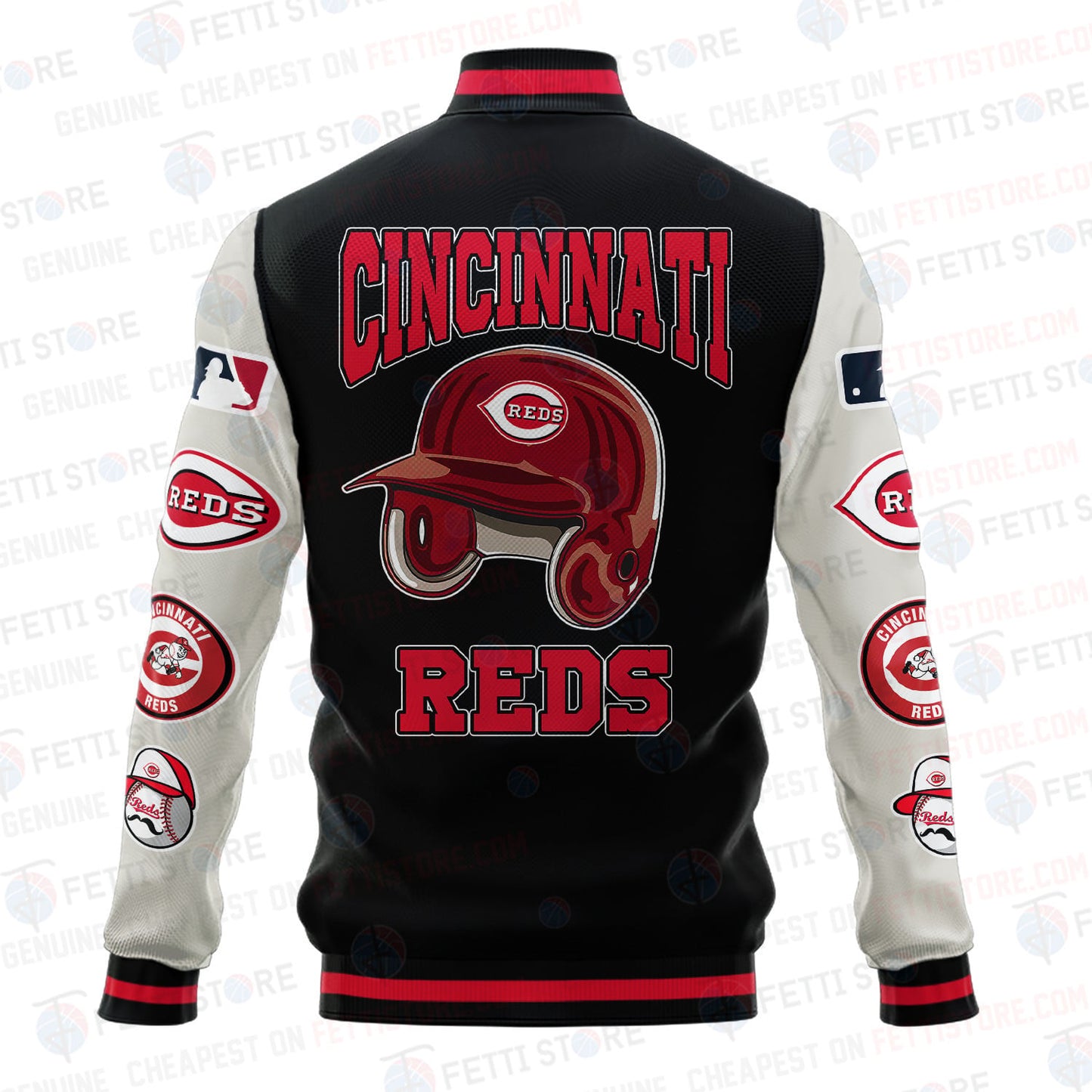 Cincinnati Reds - Major League Baseball AOP Varsity Jacket V2 - All-Over-Printed Jacket