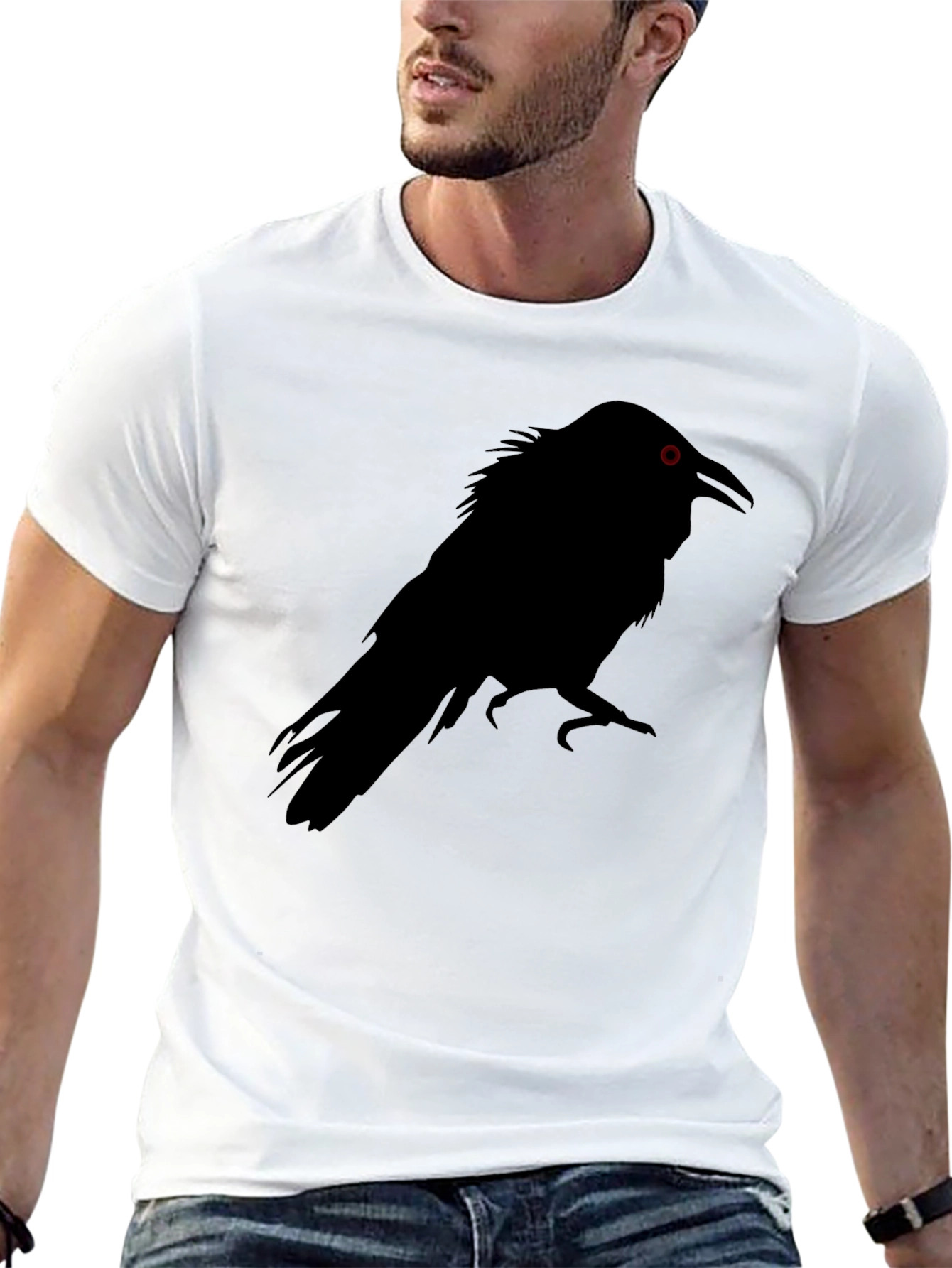 Raven Graphic Tee - Black Crow Design T-Shirt