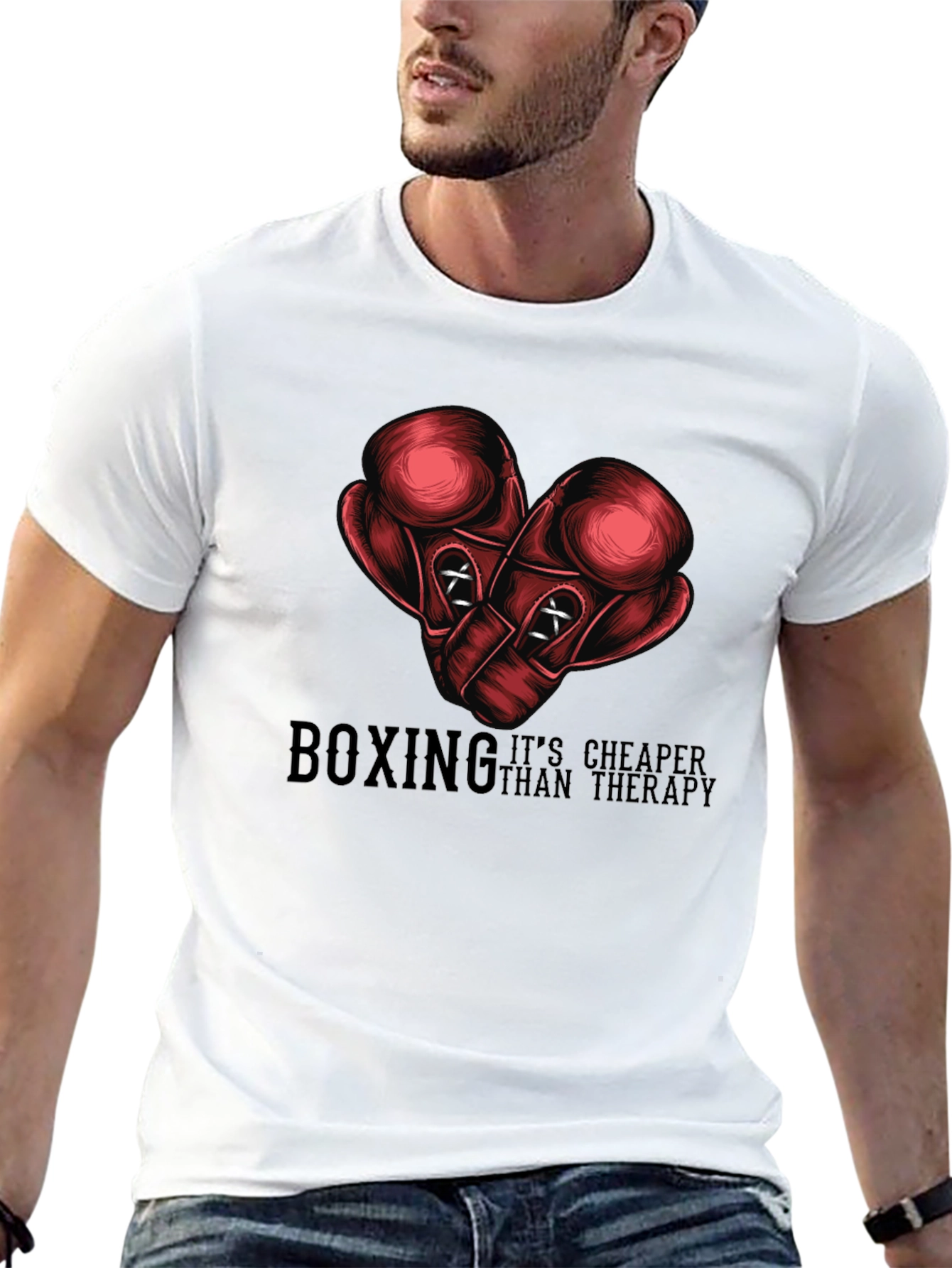 Boxing Cheaper Than Therapy Graphic Tee
