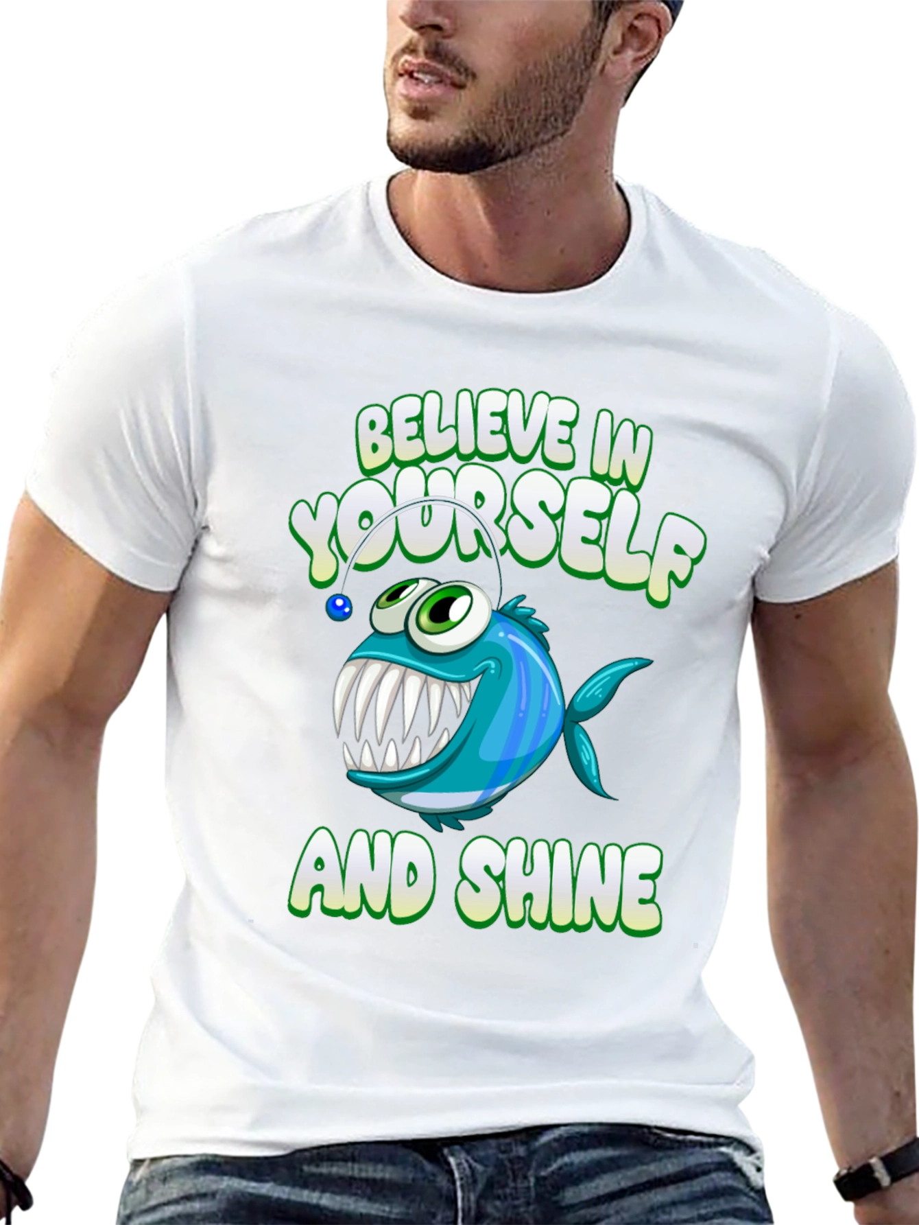 Believe In Yourself Angler Fish Graphic Tee