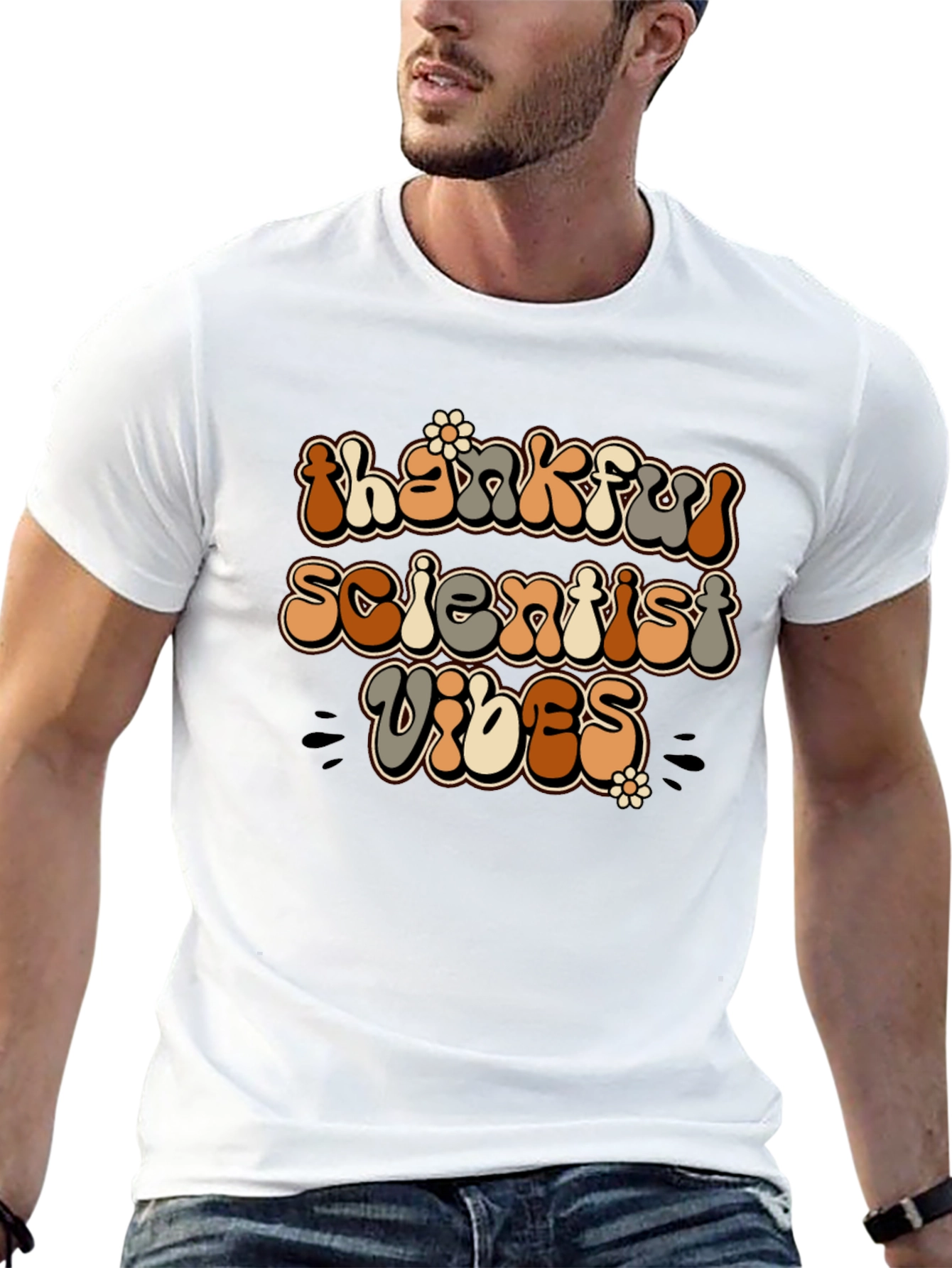 Thankful Scientist Vibes Black T-Shirt