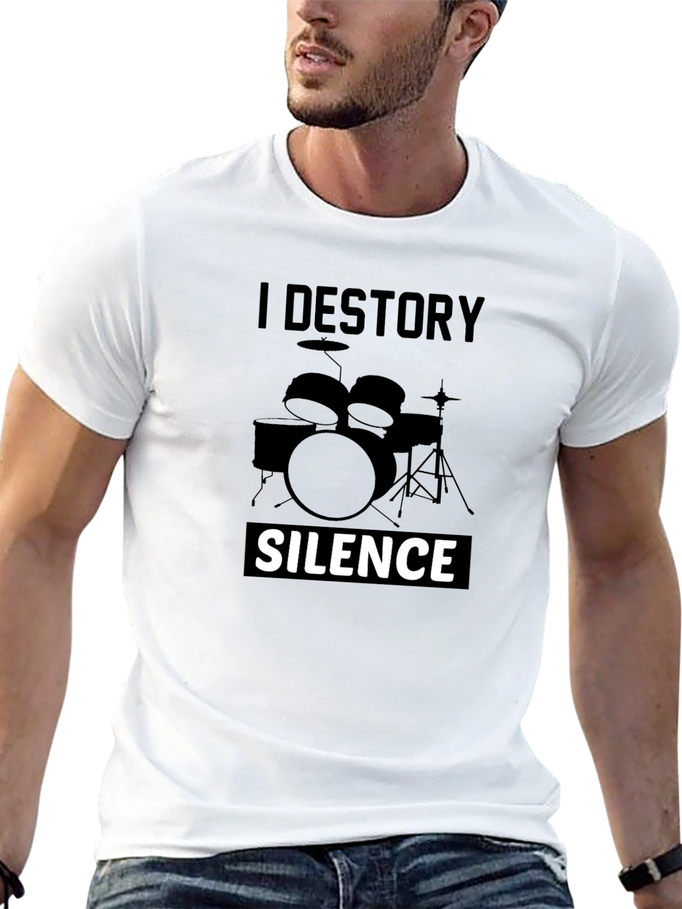 I Destroy Silence Drummer T-Shirt - Black